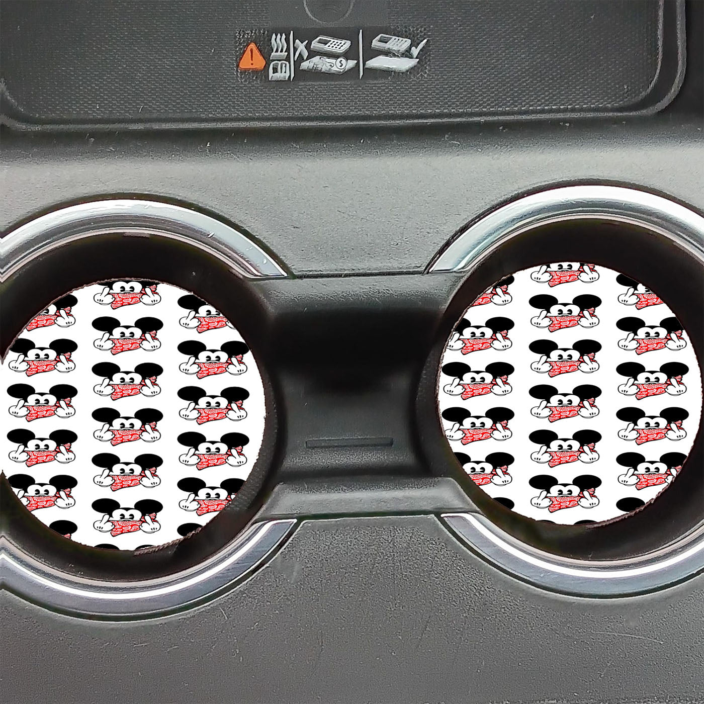 Mickey Mouse Obey Pattern Car Coasters