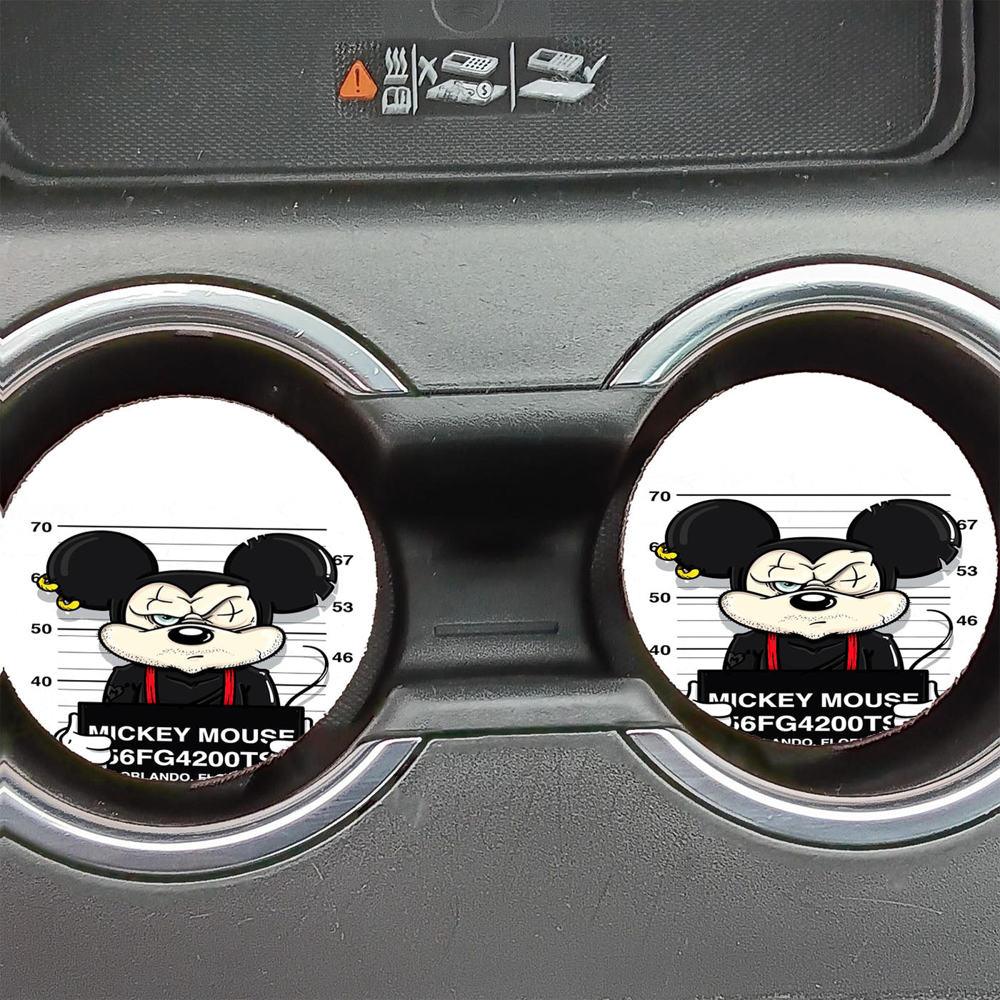 Mickey Mouse On Jail Car Coasters