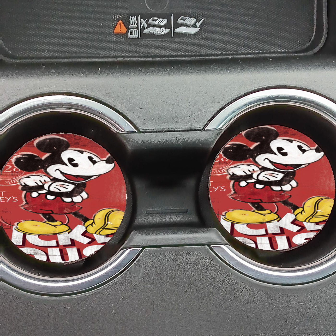 Mickey Mouse Retro Red Maxi Poster Car Coasters