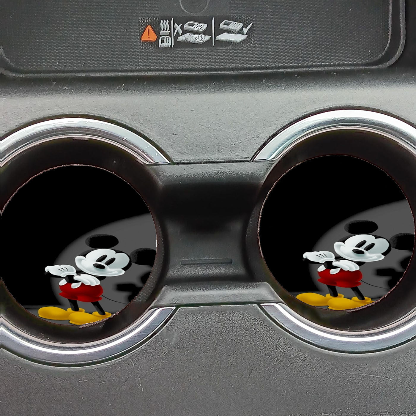 Mickey Mouse Spotlight Black Car Coasters