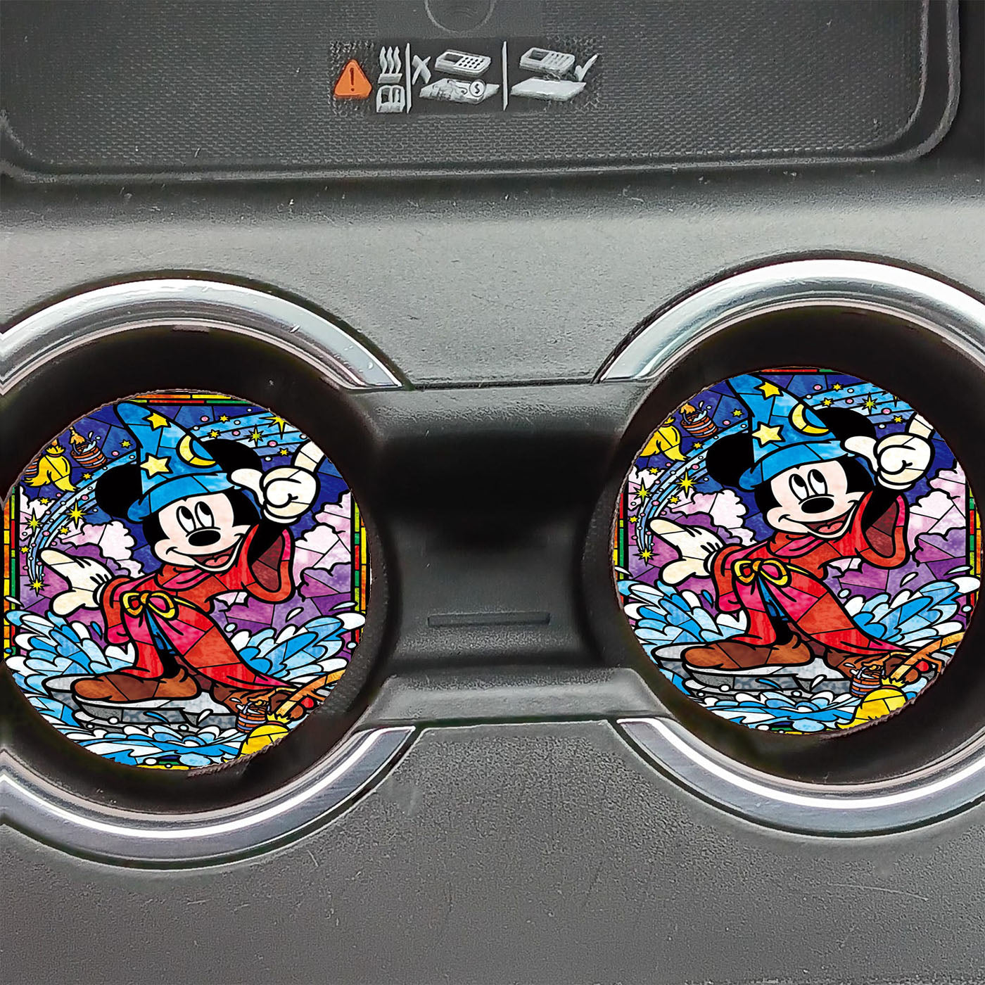 Mickey Mouse Stained Glass Car Coasters
