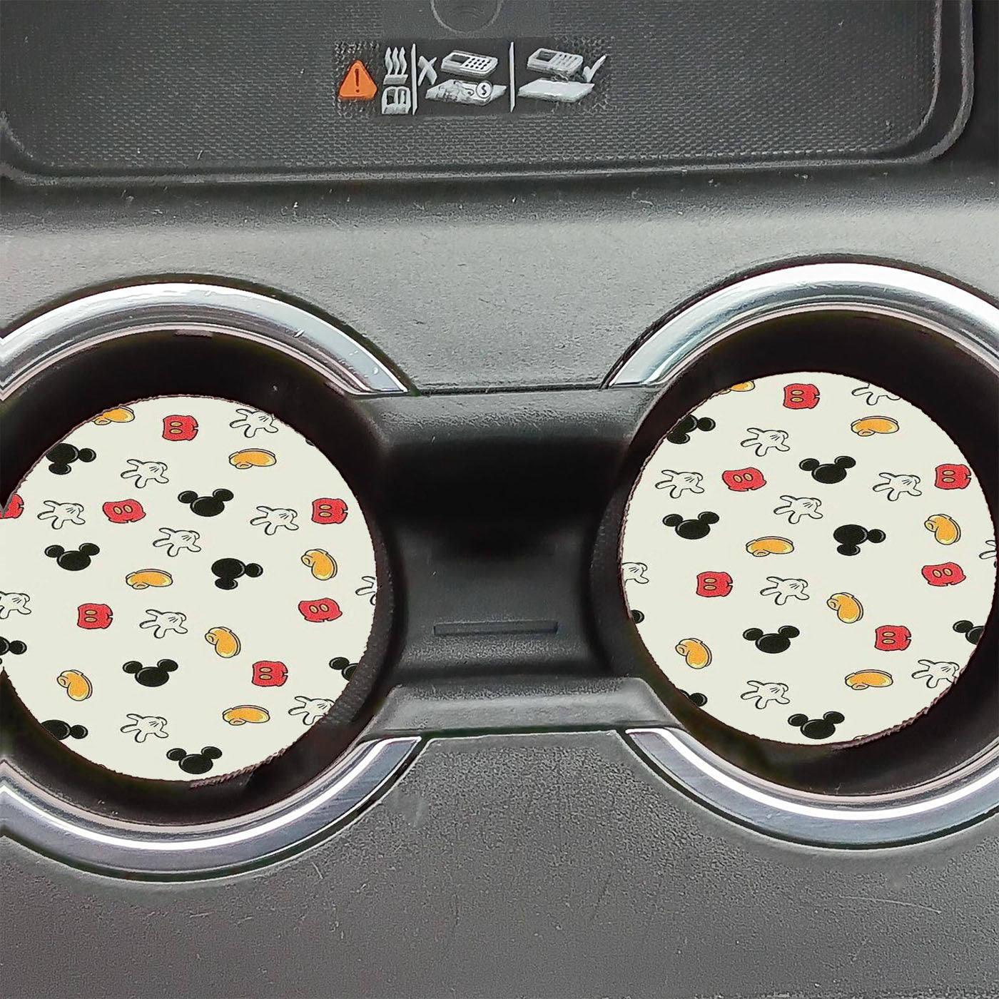 Mickey Pattern Back Case Phone Car Coasters
