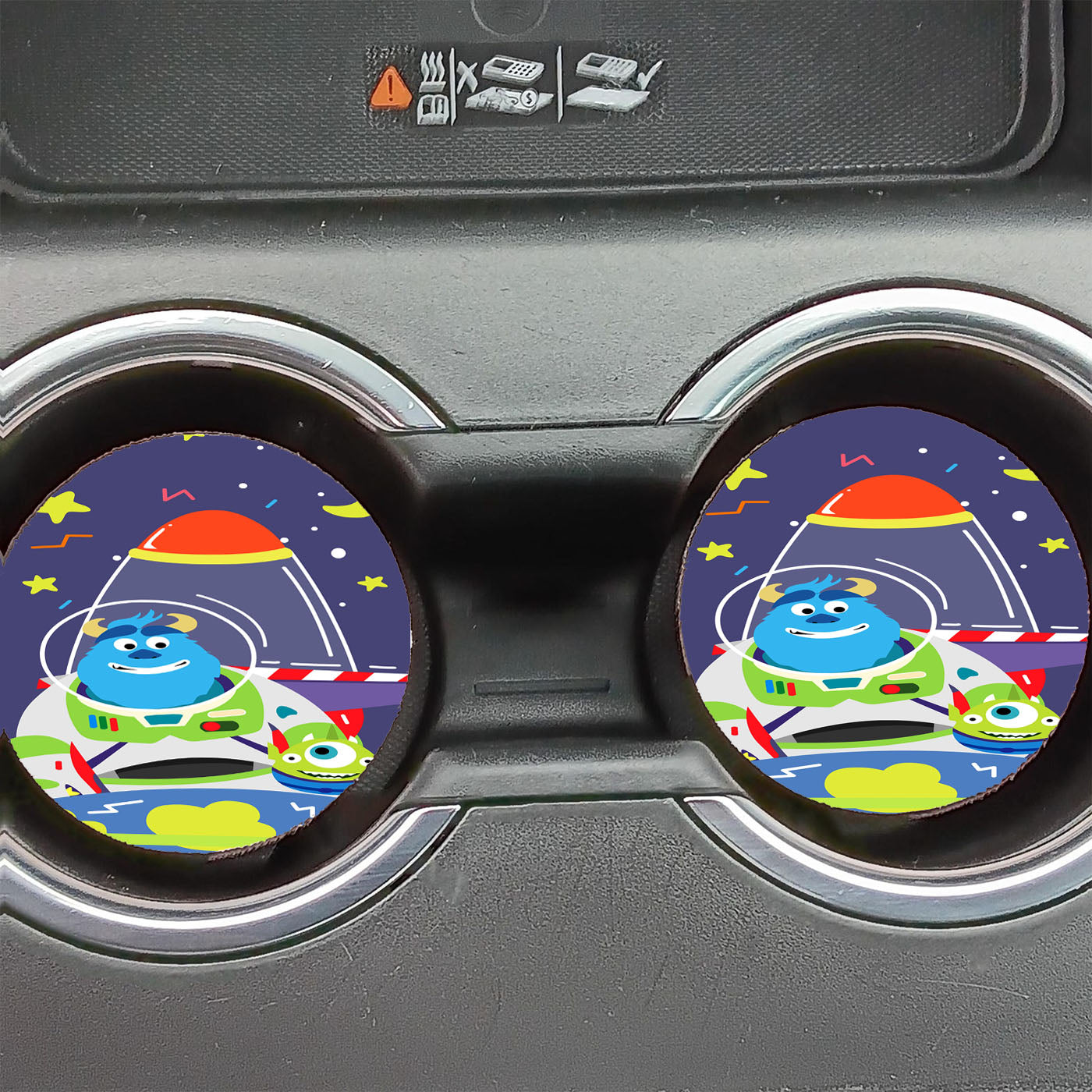 Mike And Whisk Monster Inc Green Man Car Coasters