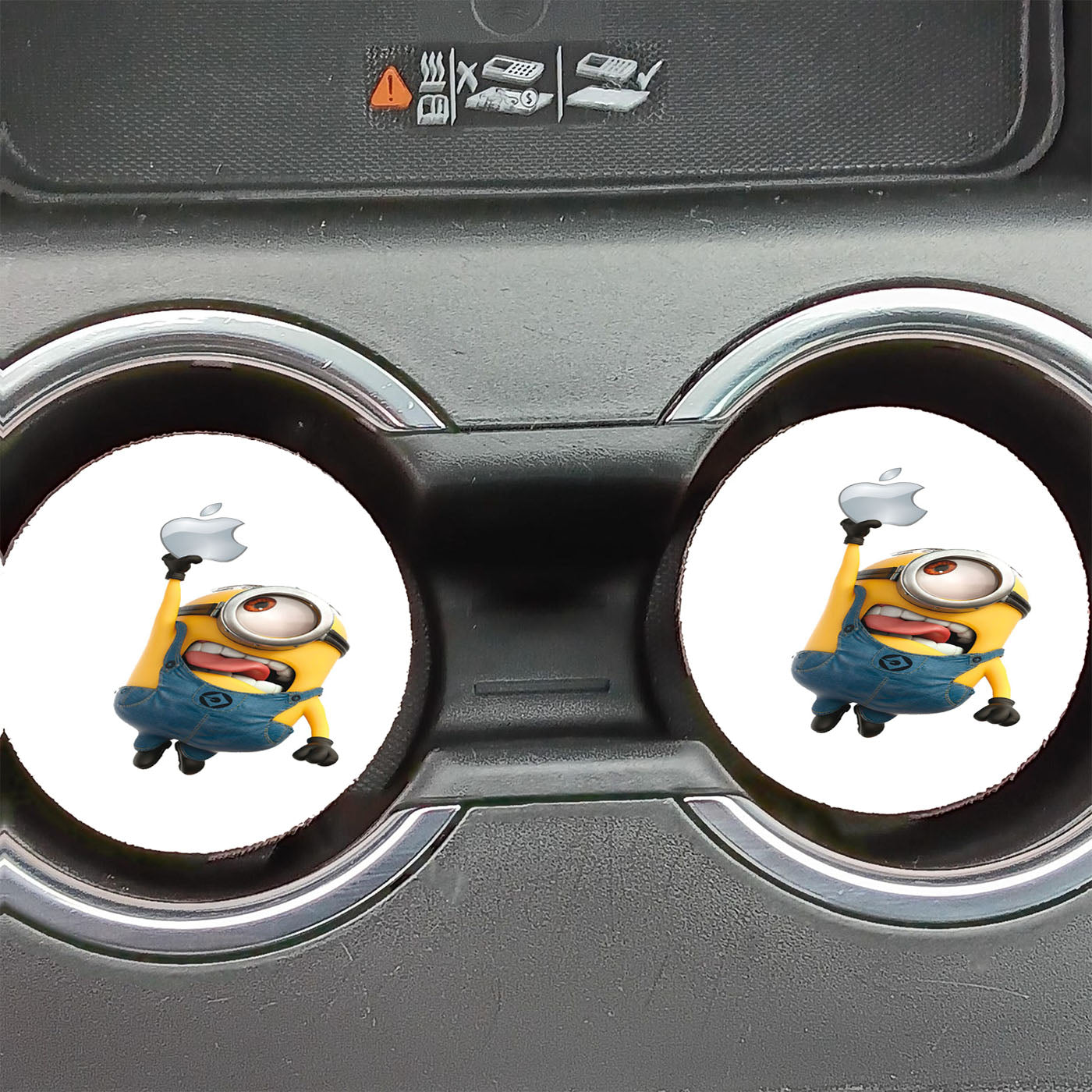Minion Catch Apple Car Coasters