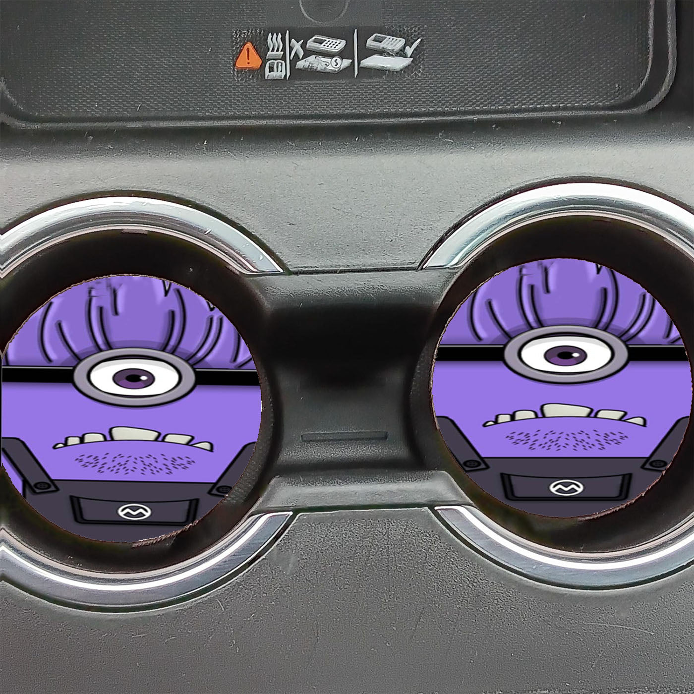 Minion Evil Purple Car Coasters