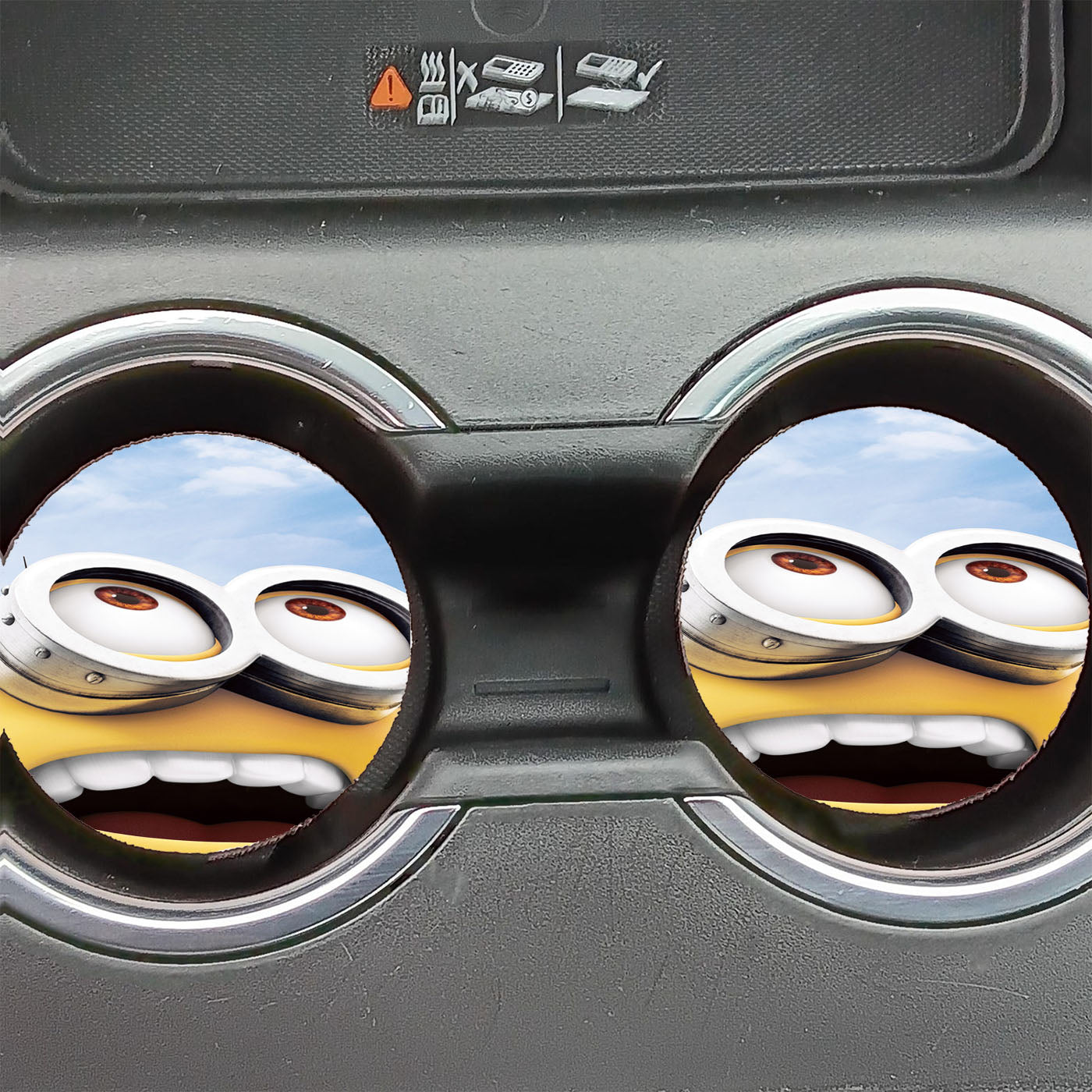 Minion Happy Face Car Coasters