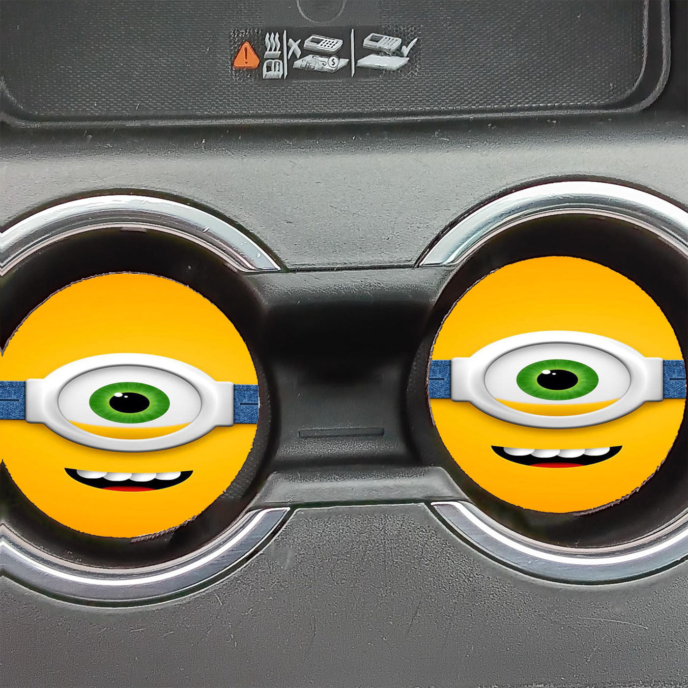 Minion One Eye Smiley Yellow Car Coasters