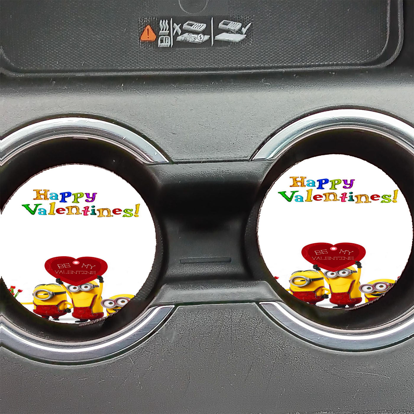 Minions Happy Valentines Car Coasters