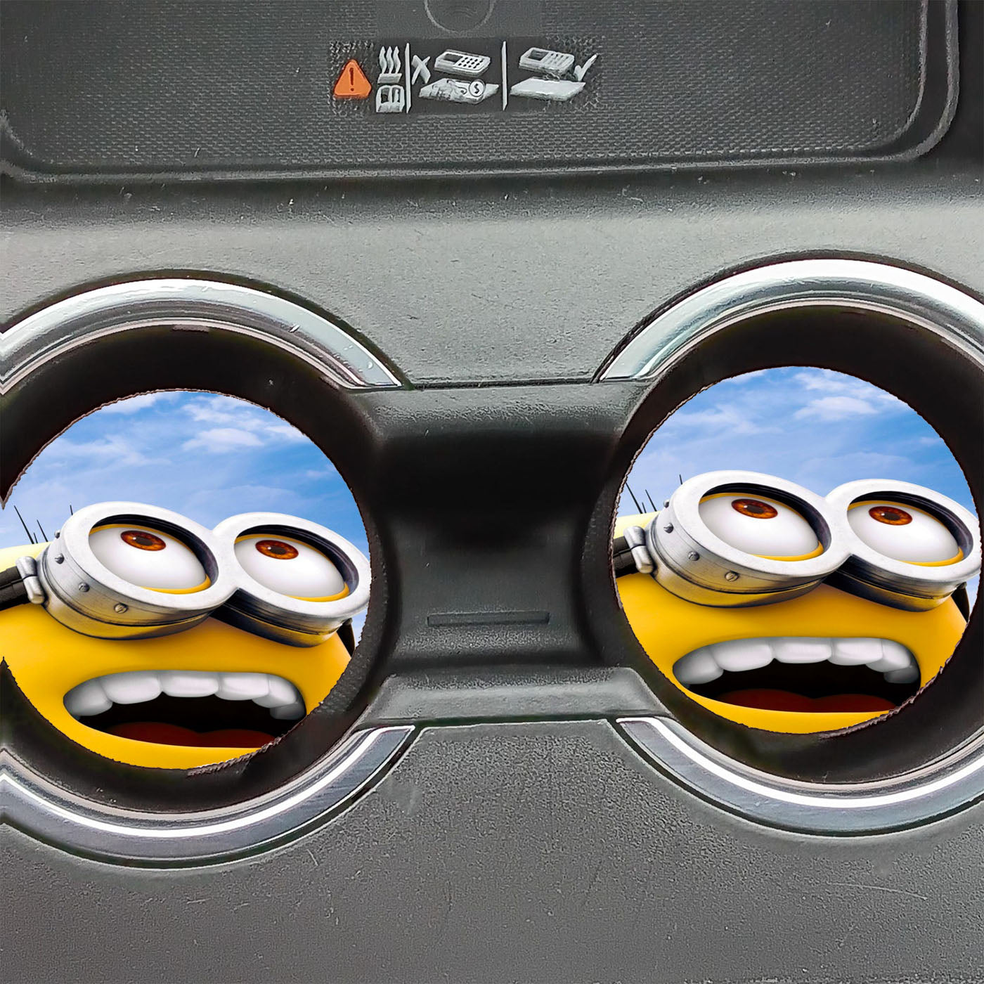 Minions Look At Sky Car Coasters
