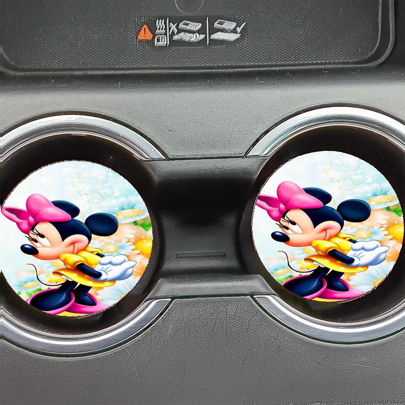 Minni Mouse Pink Car Coasters