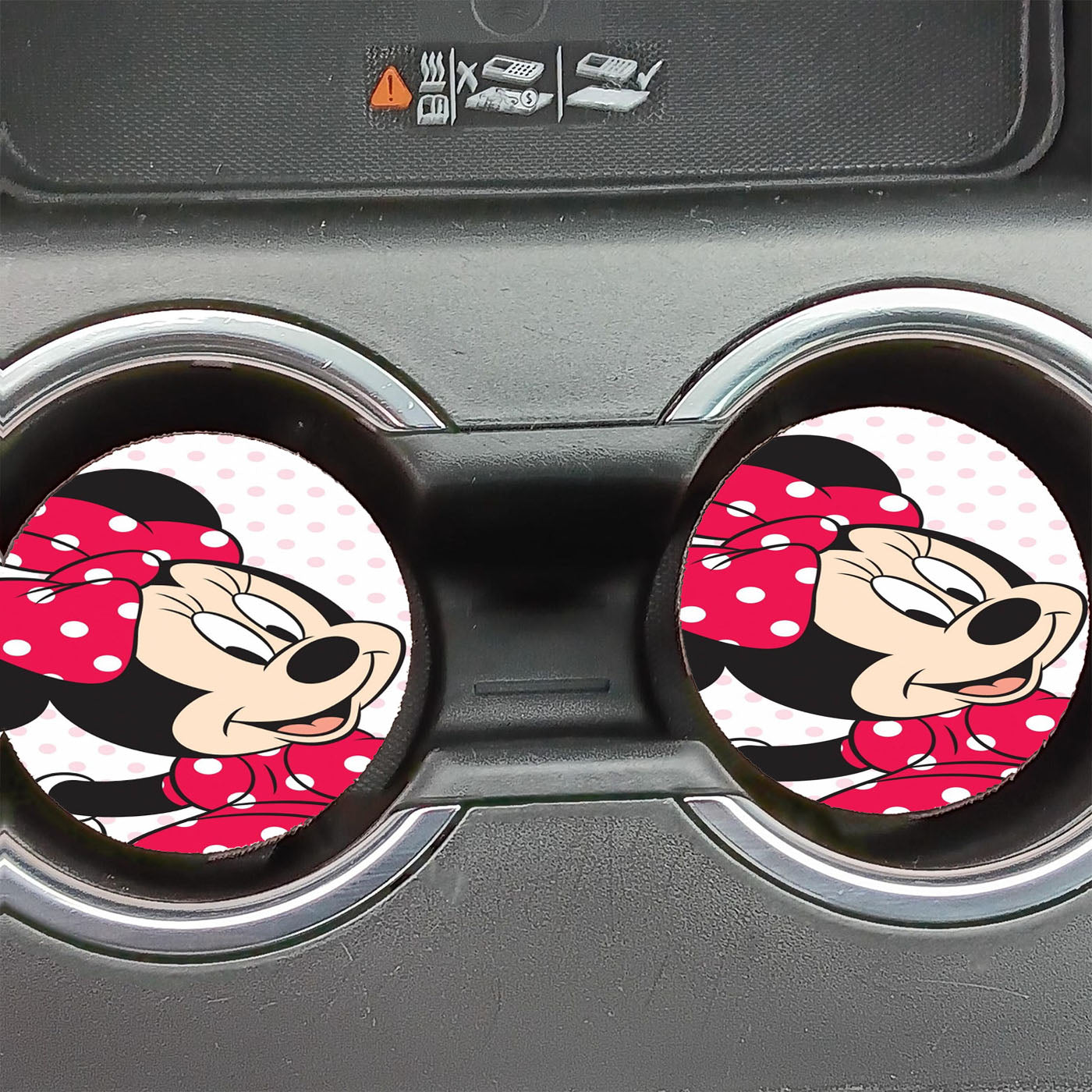 Minni Mouse Polkadot Car Coasters
