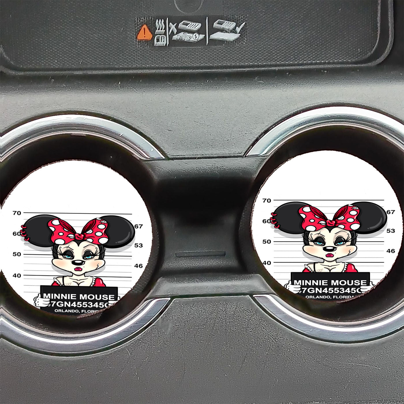 Minnie Mouse On Jail Car Coasters