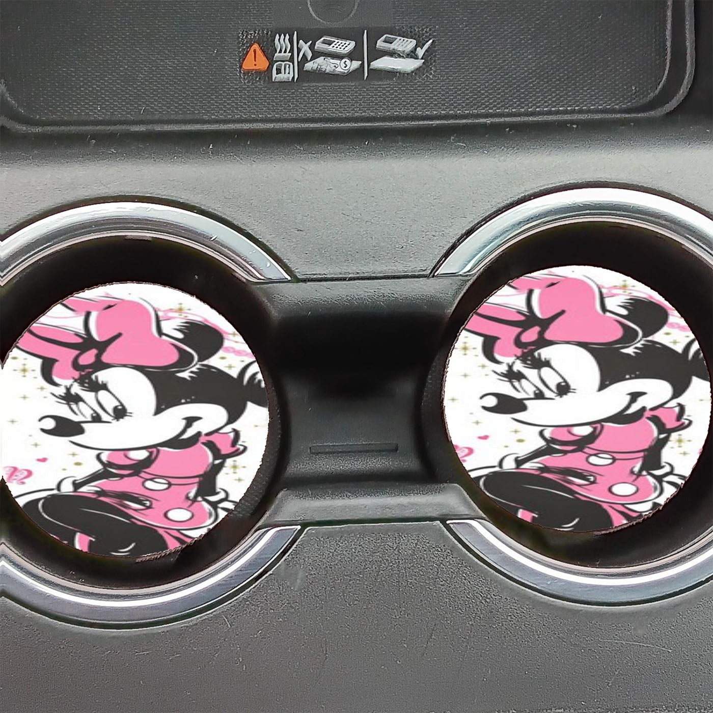 Minnie Mouse Pink Car Coasters