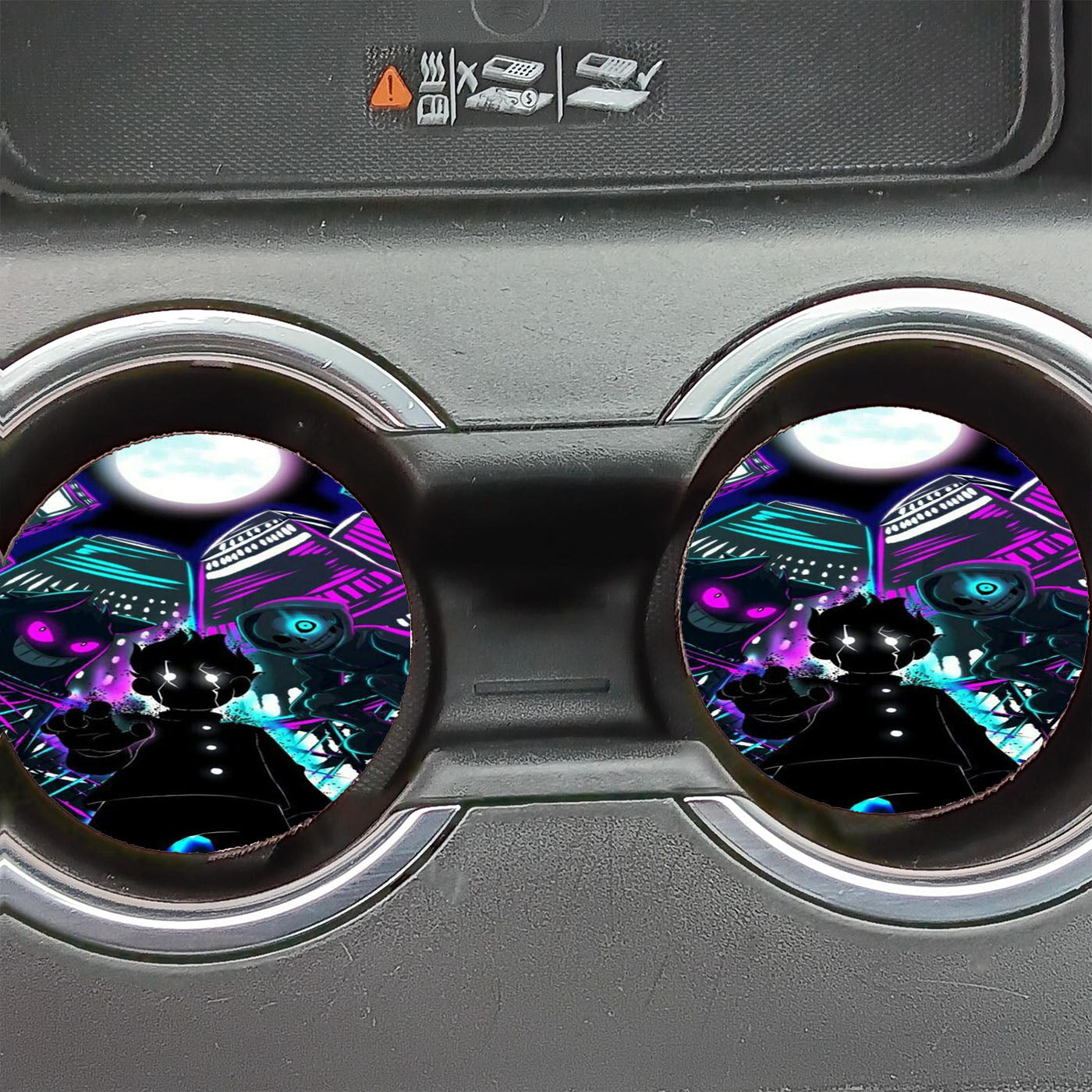 Mob Psycho 100 Kageyama Gengar And Skull Car Coasters