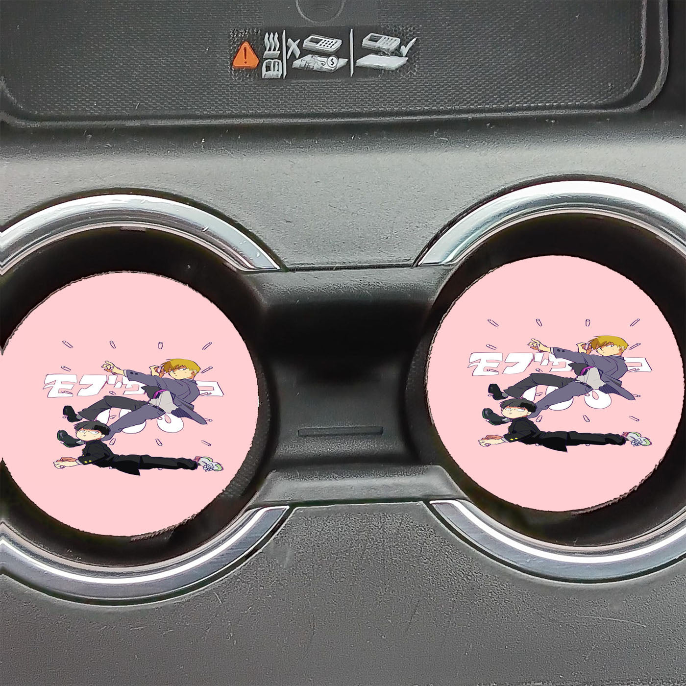 Mob Psycho 100 Shigeo And Guru Reigen Car Coasters