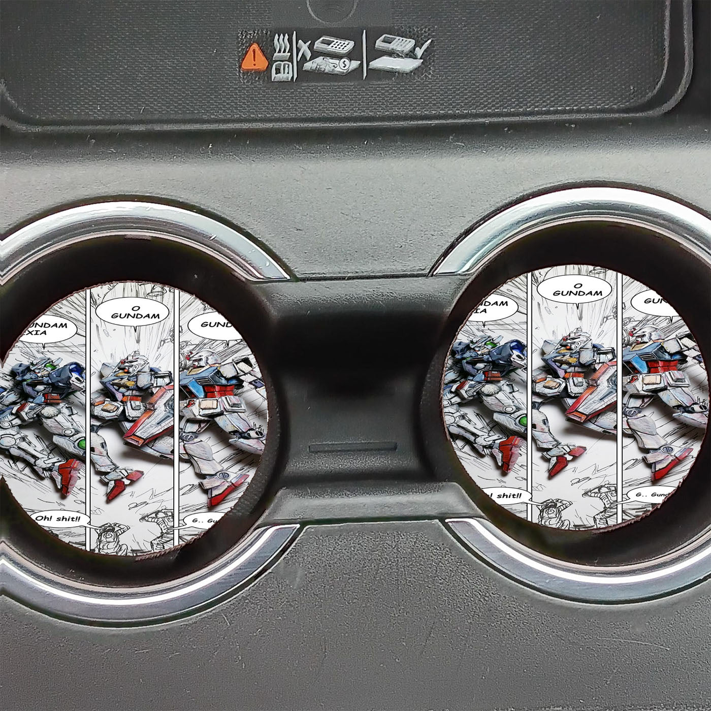 Mobile Suit Gundam Manga Color Sketch Style Car Coasters