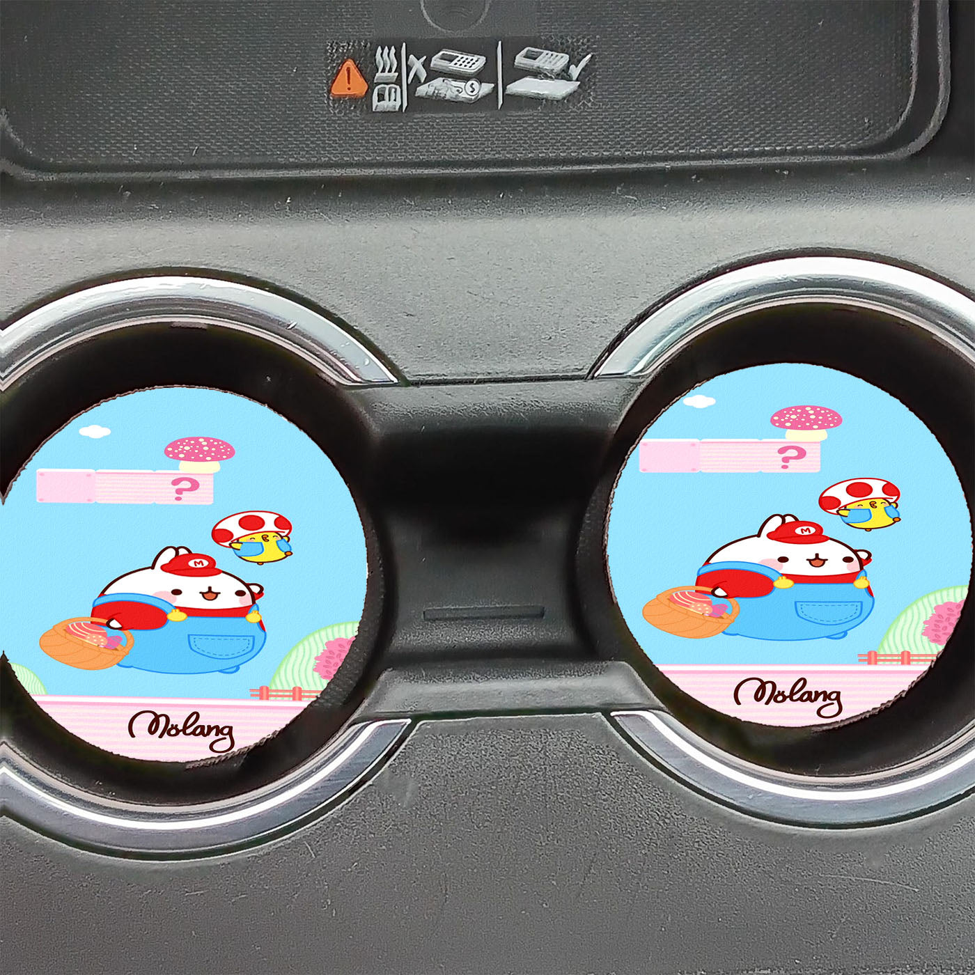 Molang And Piu-Piu X Mario Bros Car Coasters