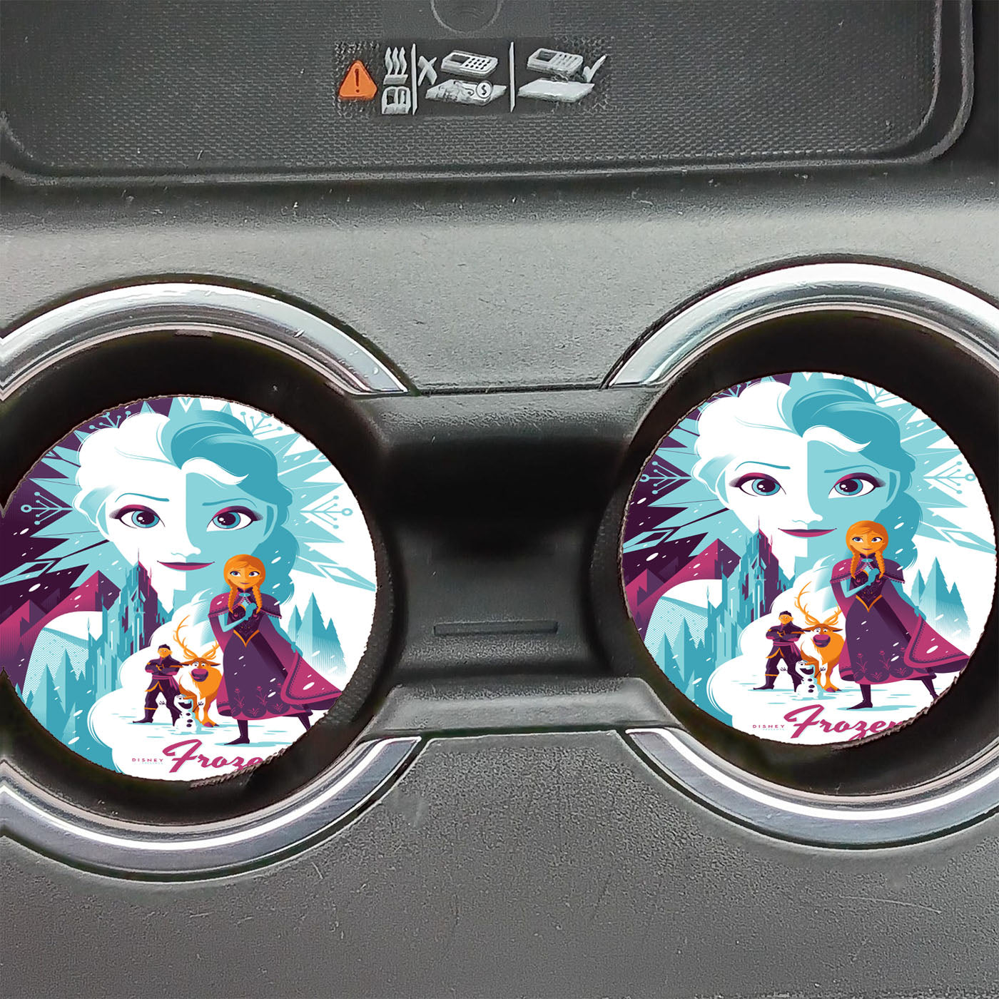 Mondo Frozen Disney Minimalist Poster Car Coasters