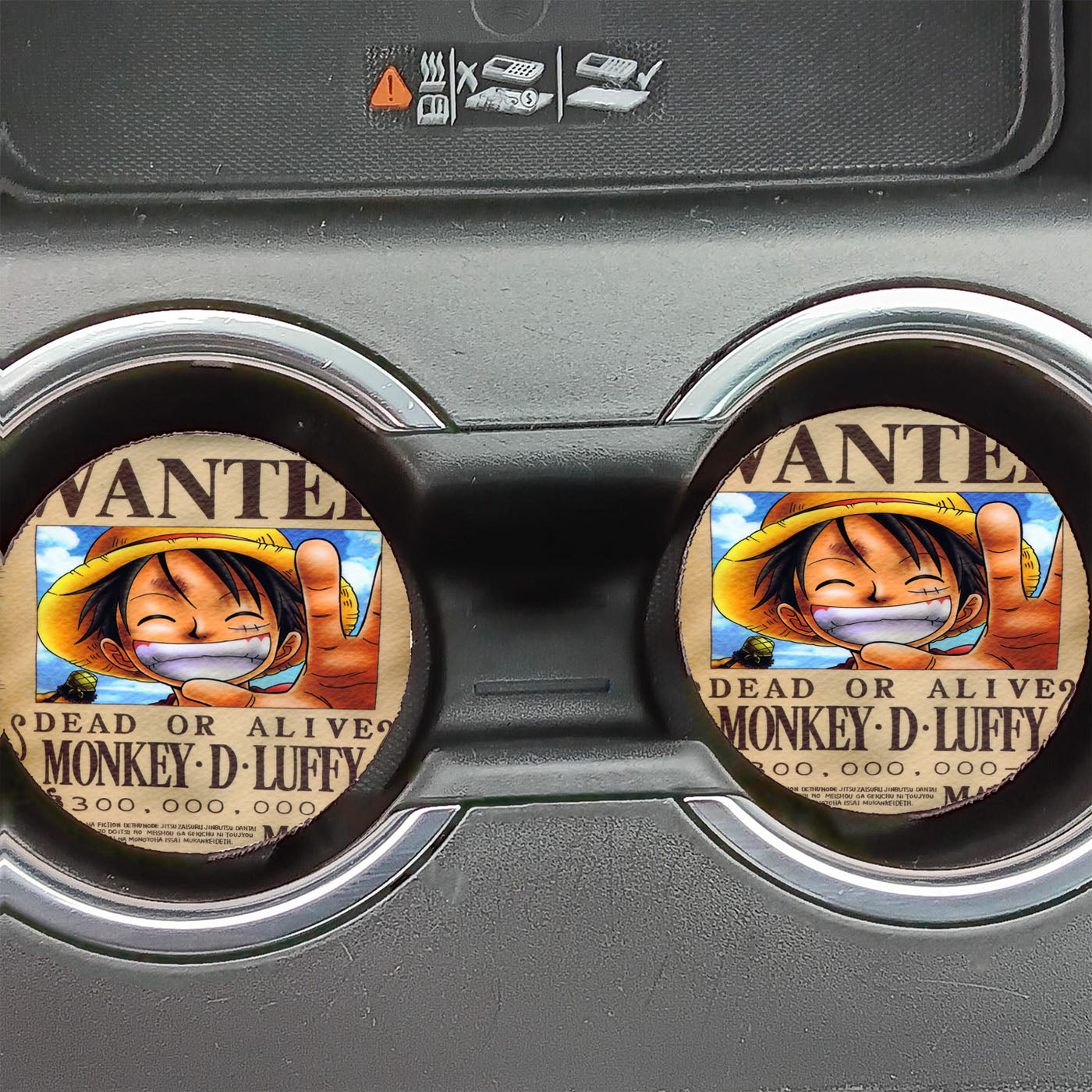 Monkey D Luffy Wanted Car Coasters