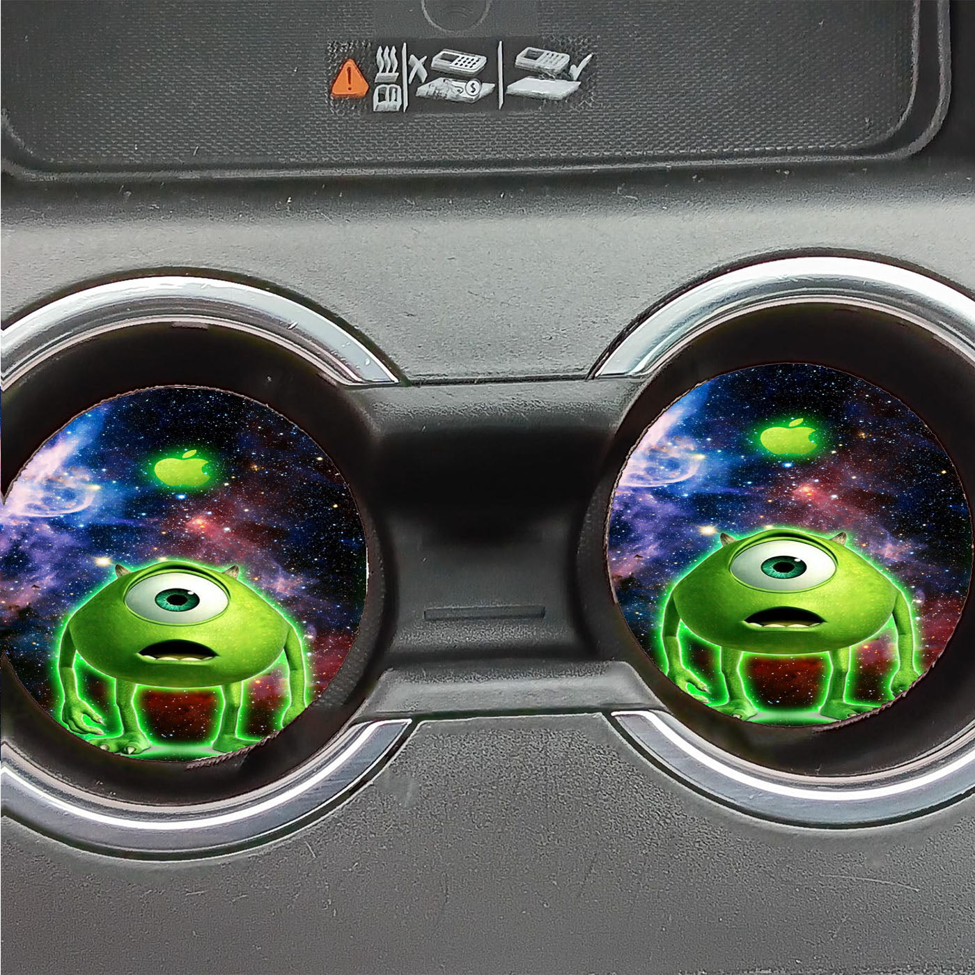 Monster Inc Mike Glowing Alien Car Coasters
