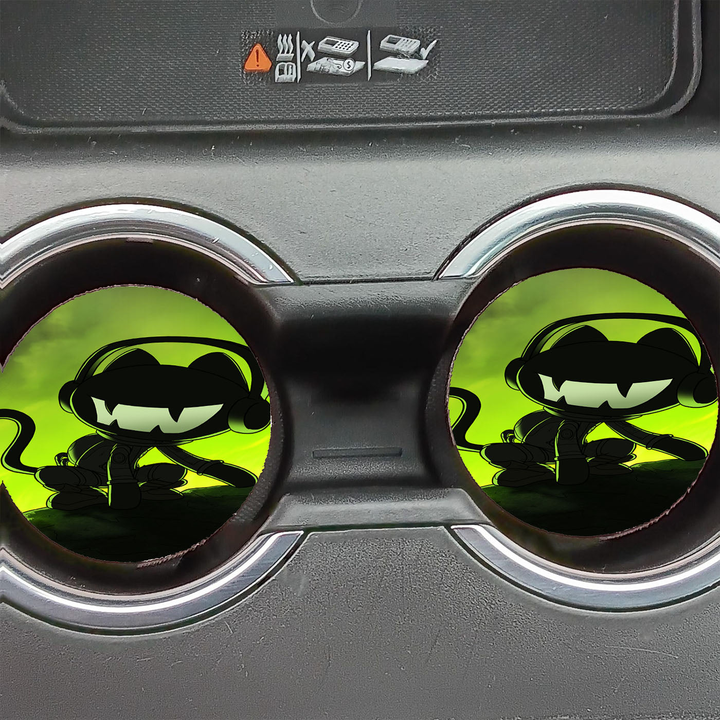 Monstercat Dj On Green Early Stage Car Coasters