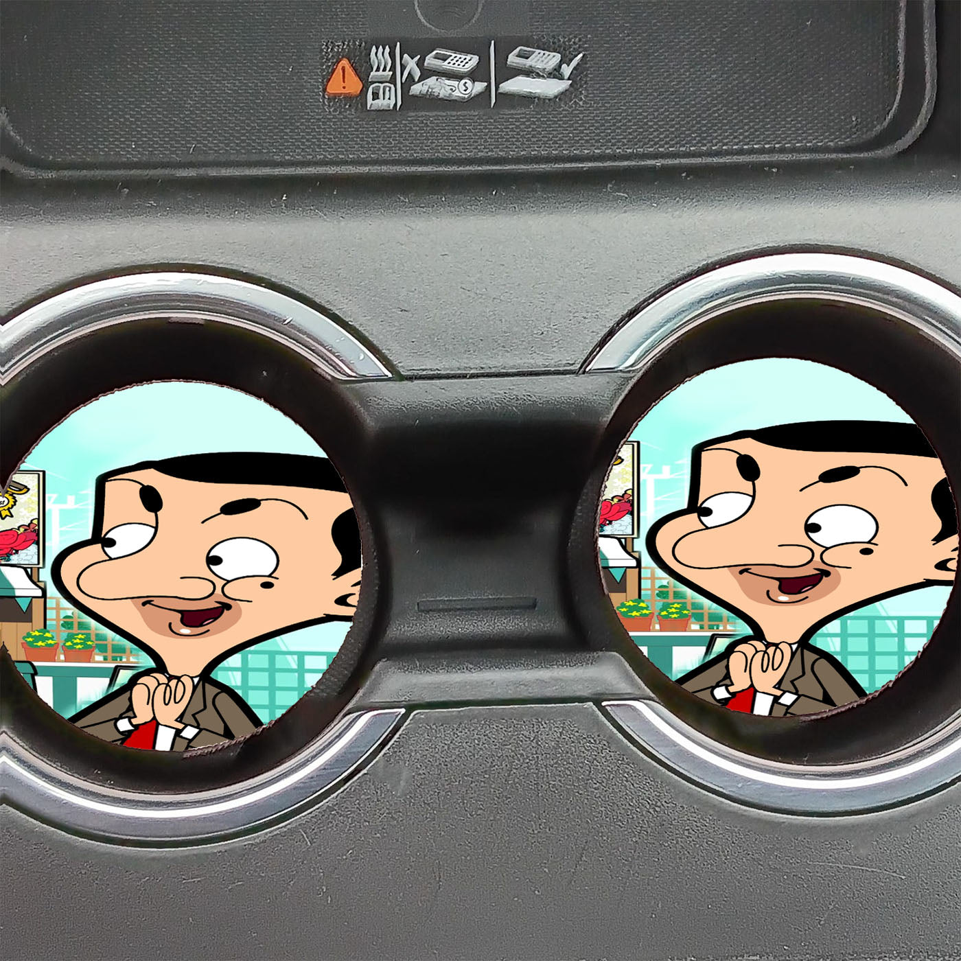 Mr Bean Funny Cartoon Car Coasters