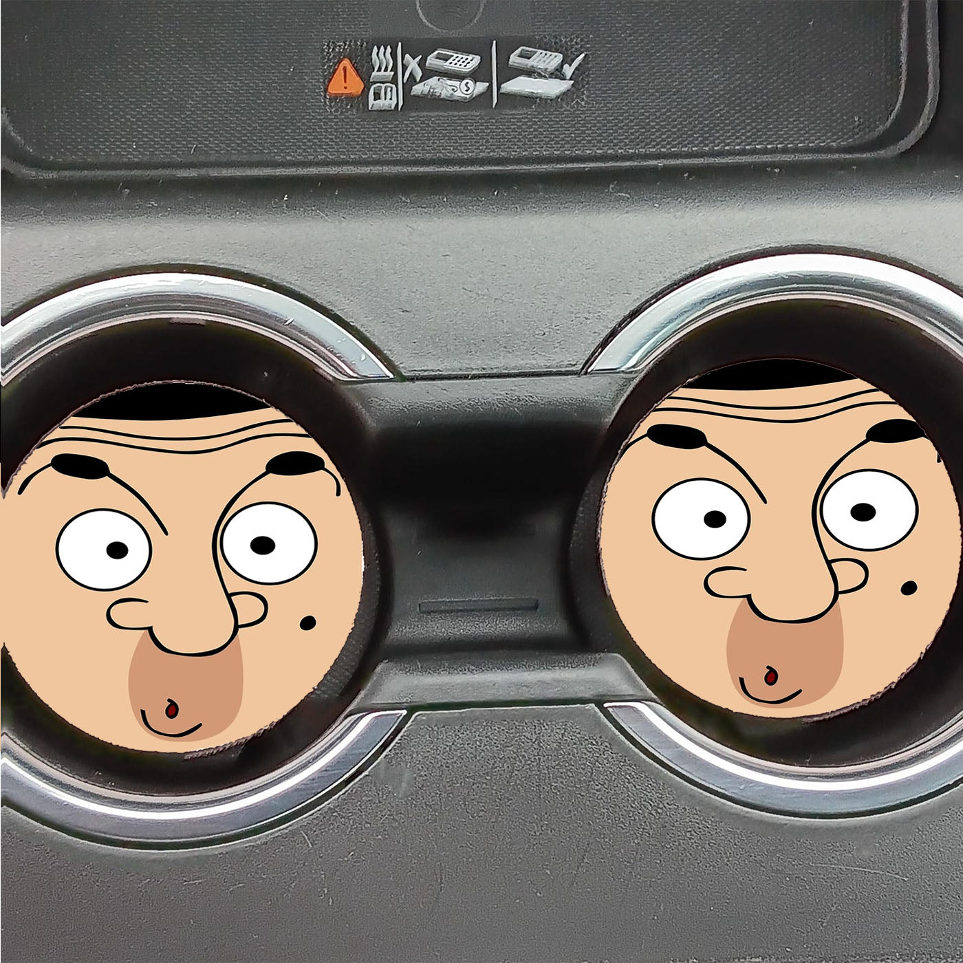 Mr Bean Funny Face Poster Car Coasters