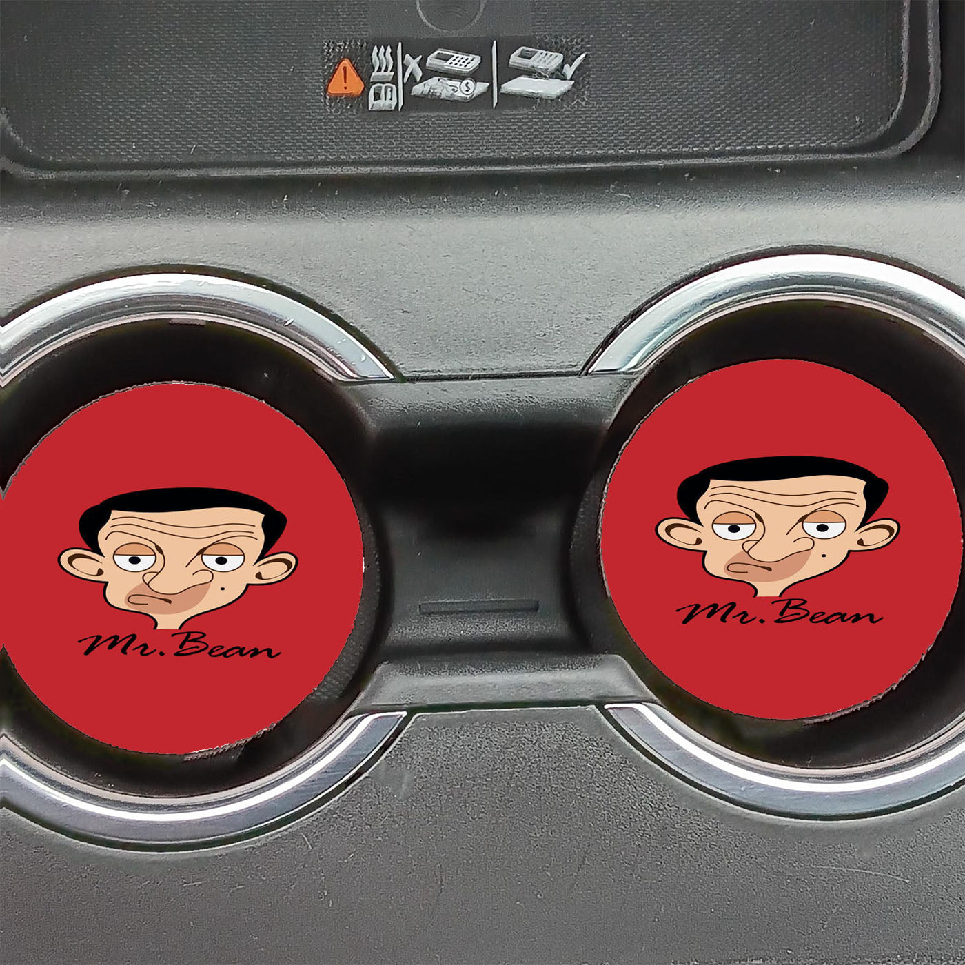 Mr Bean Silly Cartoon Face Car Coasters