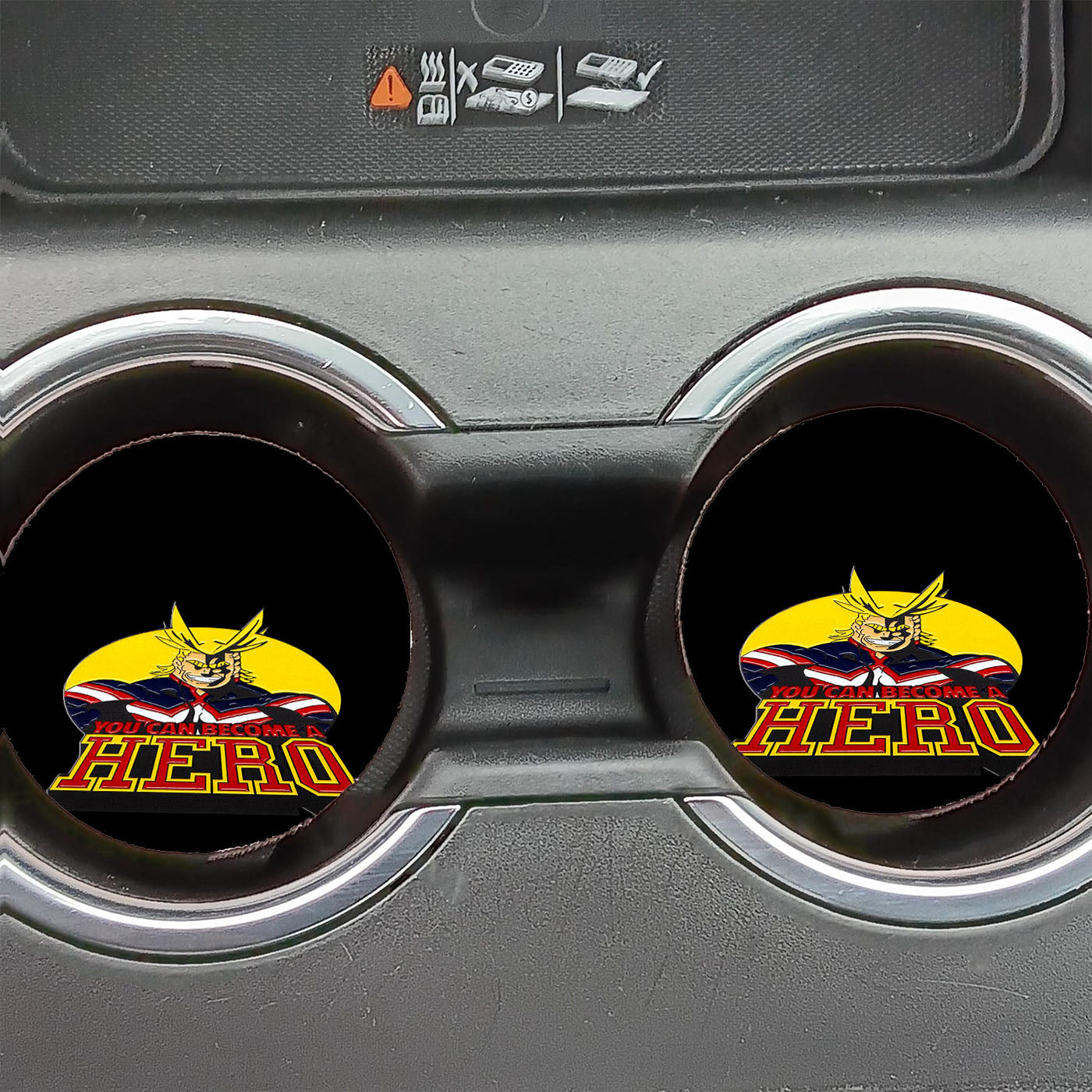 My Hero Academia All Might Emblem Round Car Coasters