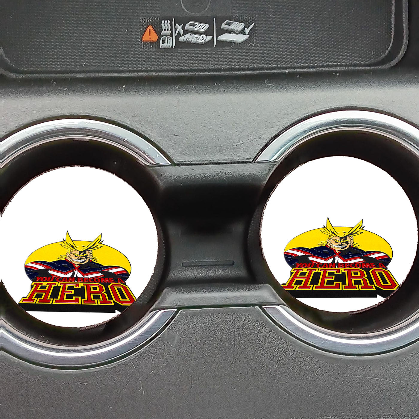 My Hero Academia All Might Emblem White Car Coasters
