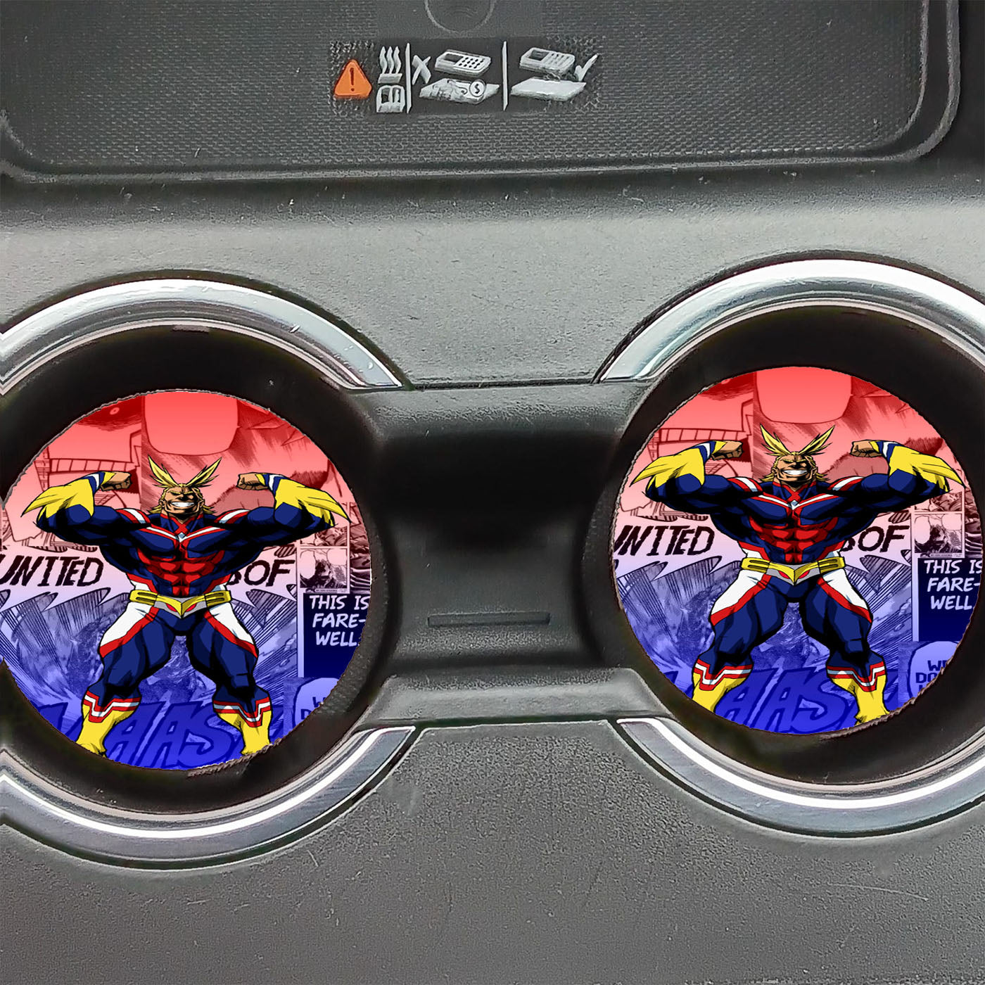 My Hero All Might Comic Character Car Coasters
