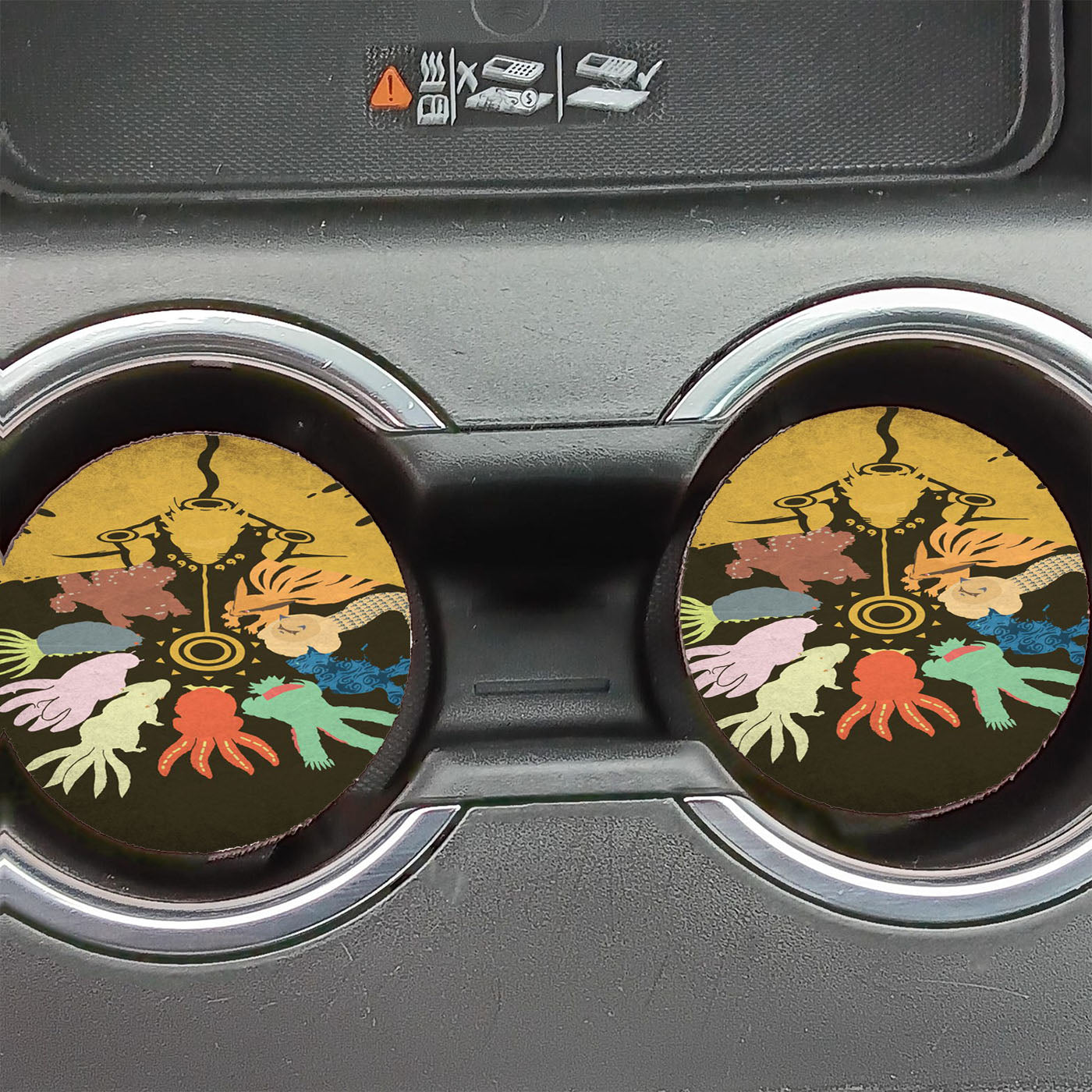 Naruto And 9 Tails Bijuu Car Coasters