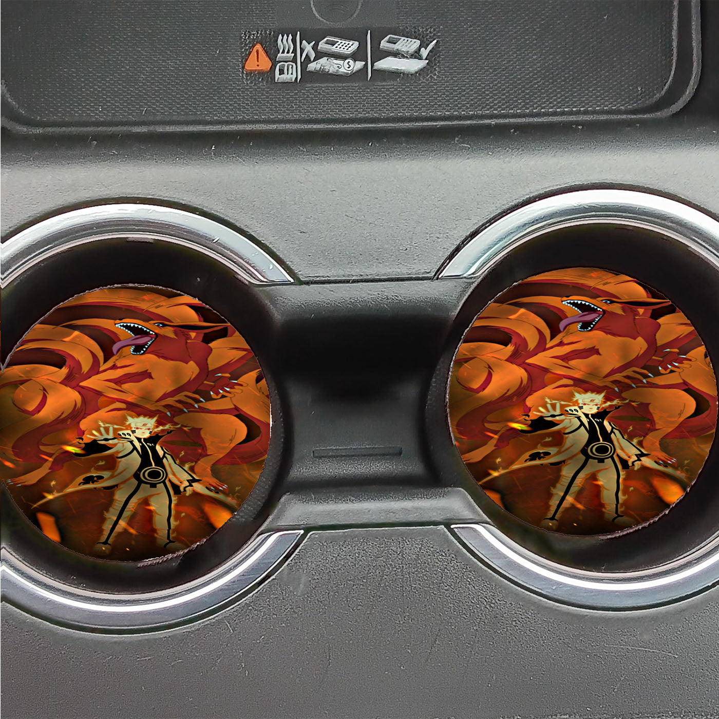 Naruto And Baby Kurama Car Coasters