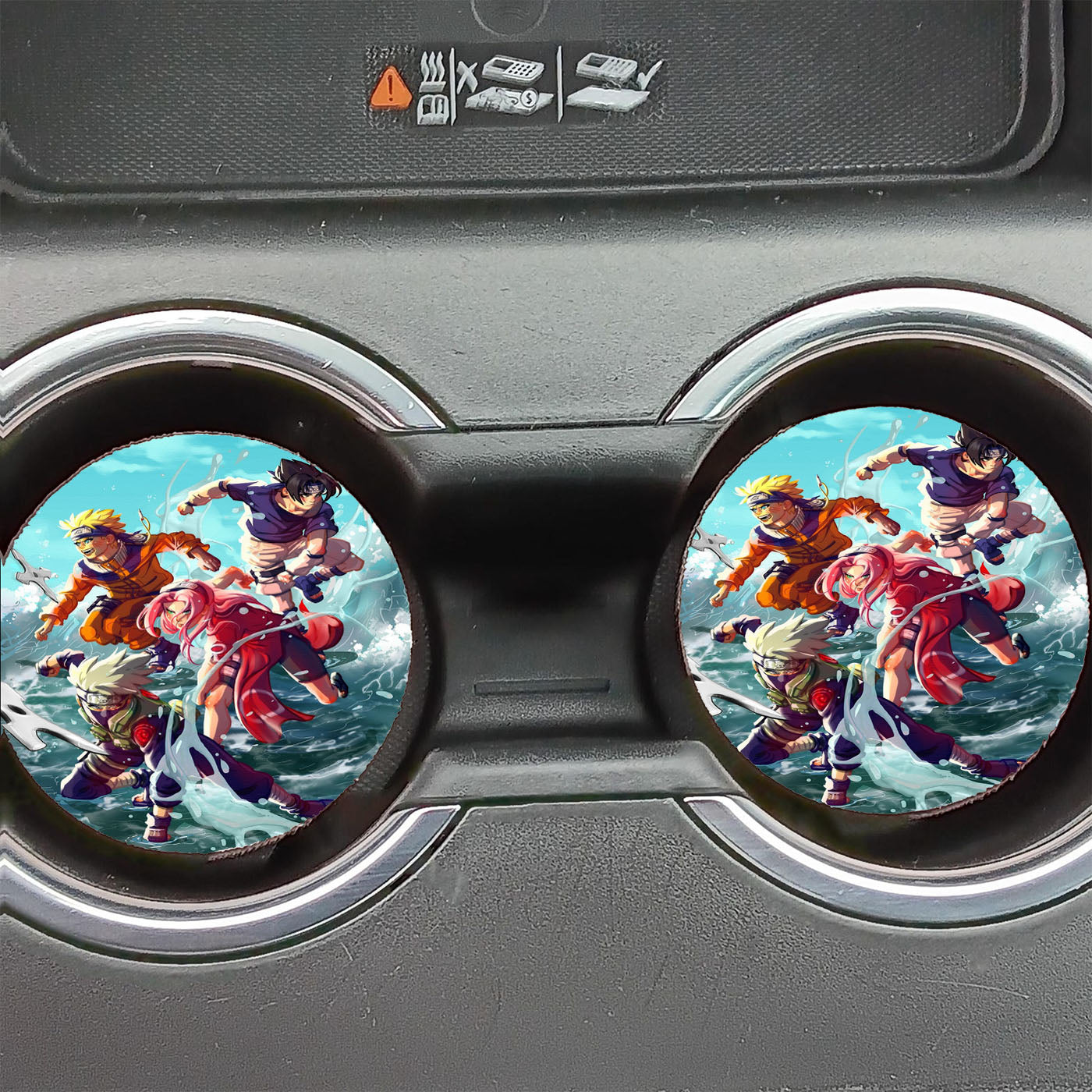Naruto And Friends Water Fight Shippuden Car Coasters
