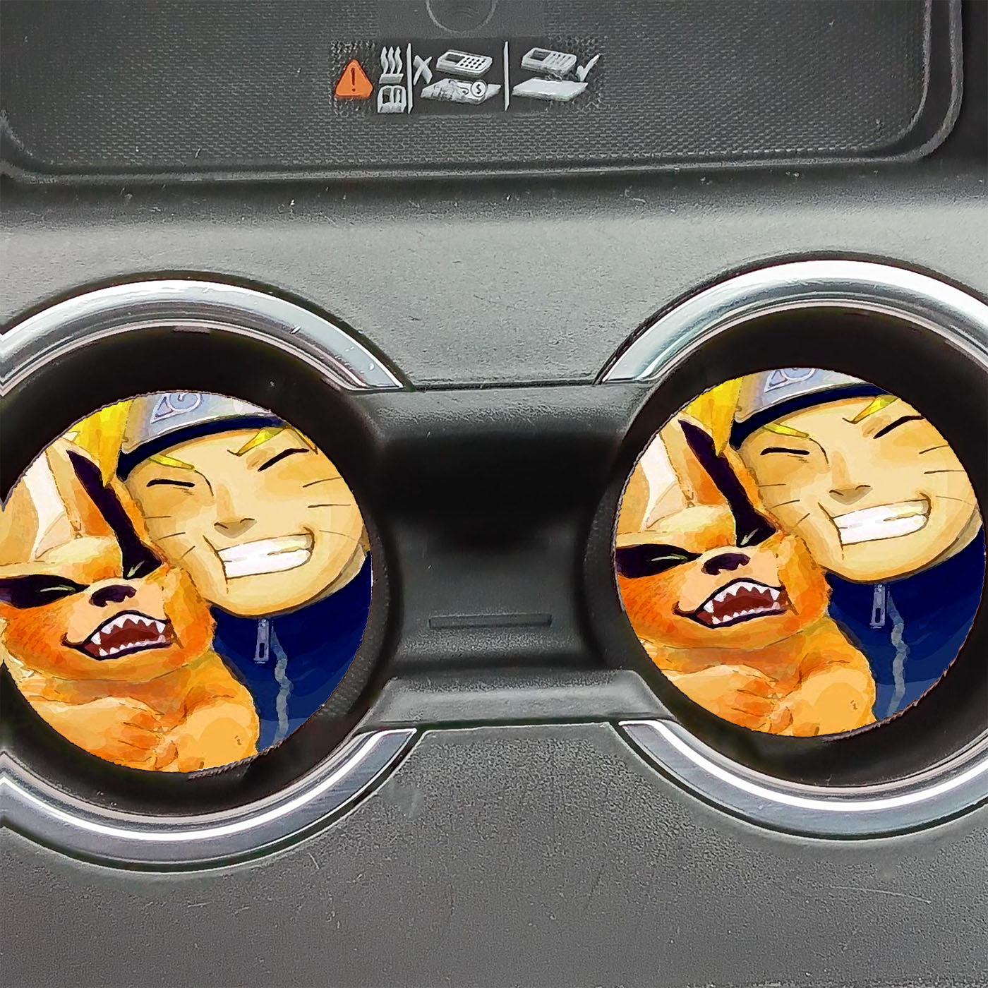Naruto And Kurama Cute Face Art Car Coasters
