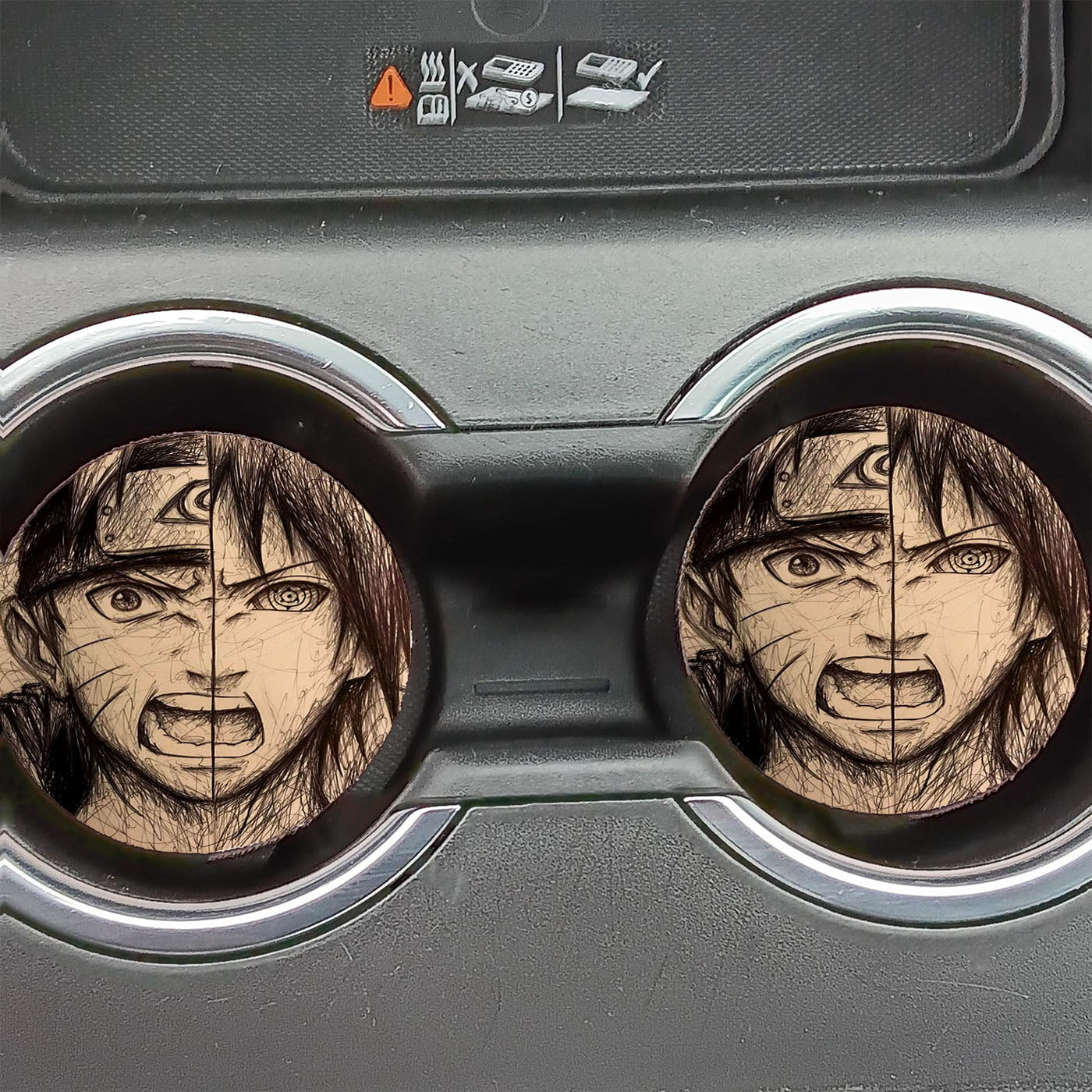 Naruto And Sasuke Drawing Ideas Car Coasters