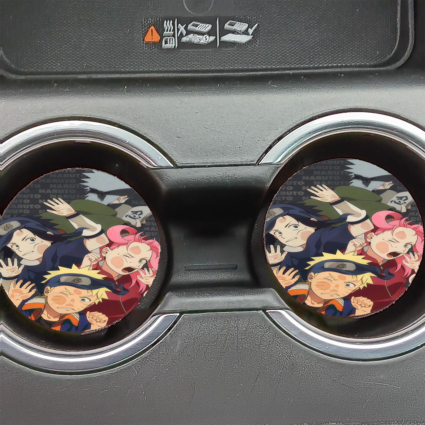 Naruto Sasuke Sakura Kakashi In The Mirror Car Coasters
