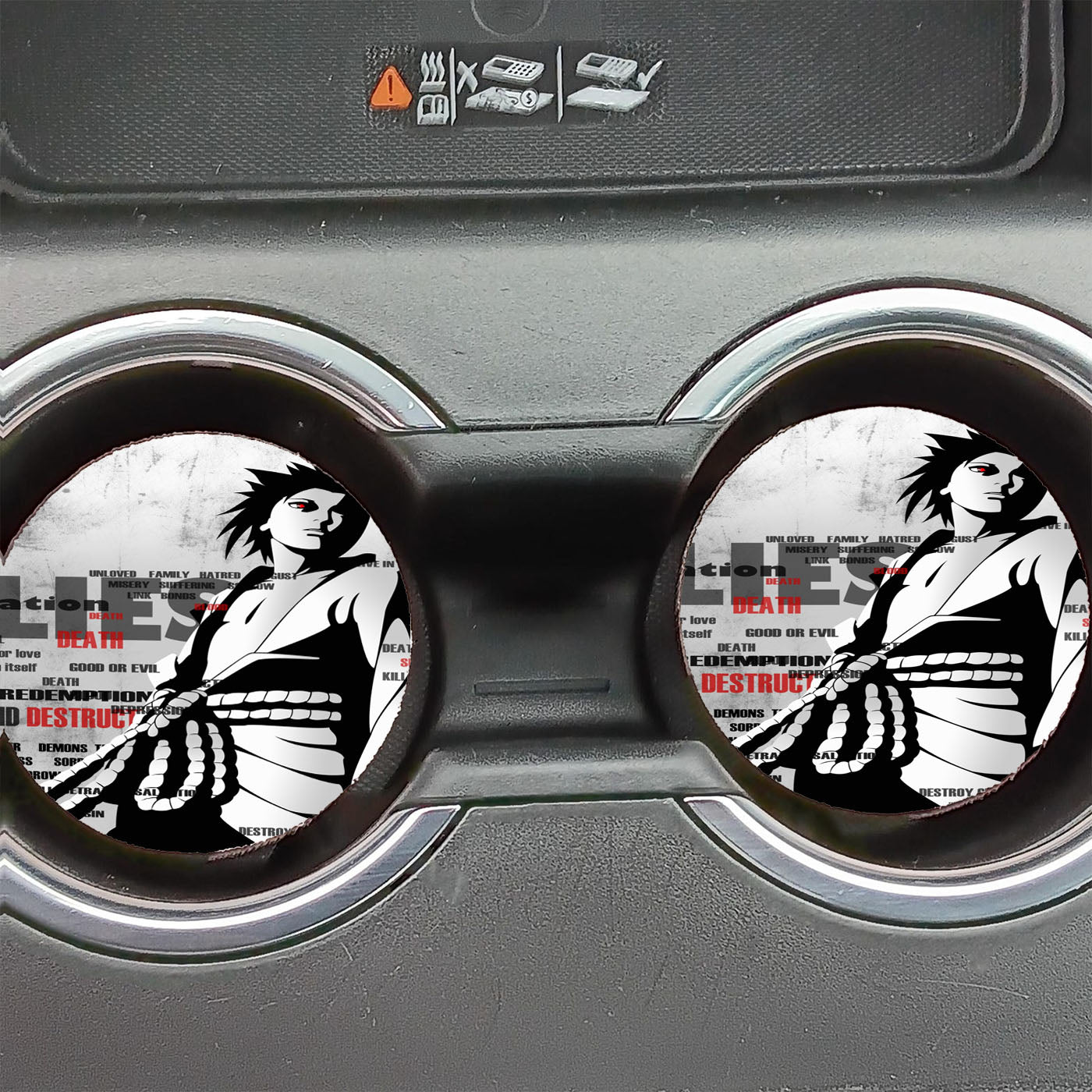 Naruto Sasuke Uchiha Painful Car Coasters