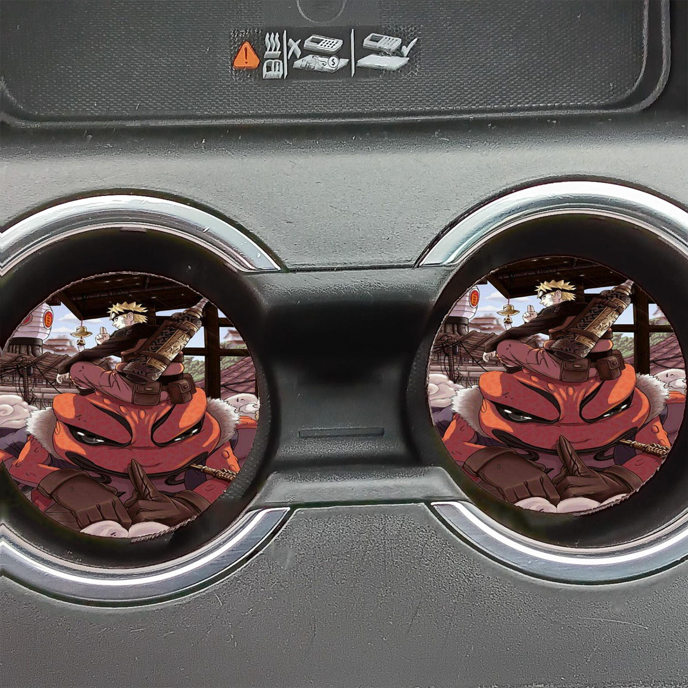Naruto Uzumaki With Gamaguchi Car Coasters