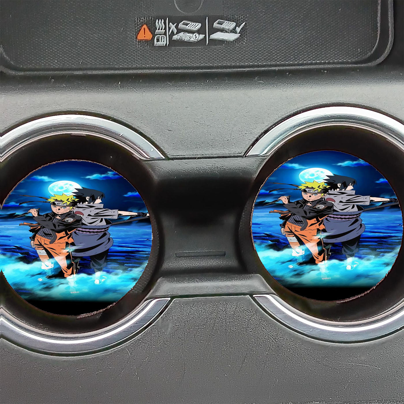 Naruto X Sasuke Fight Under Blue Moon Car Coasters