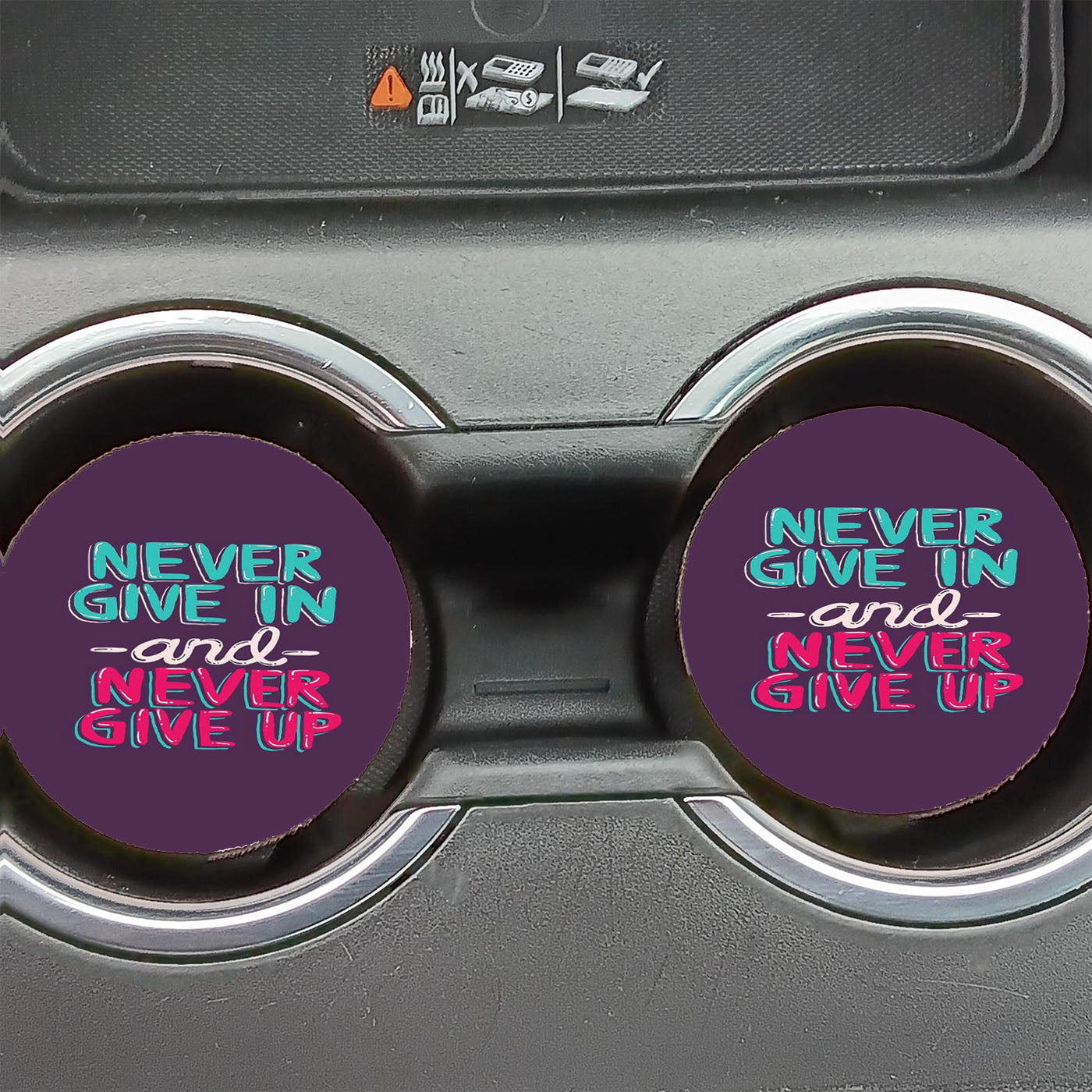 Never Give In Disney Car Coasters
