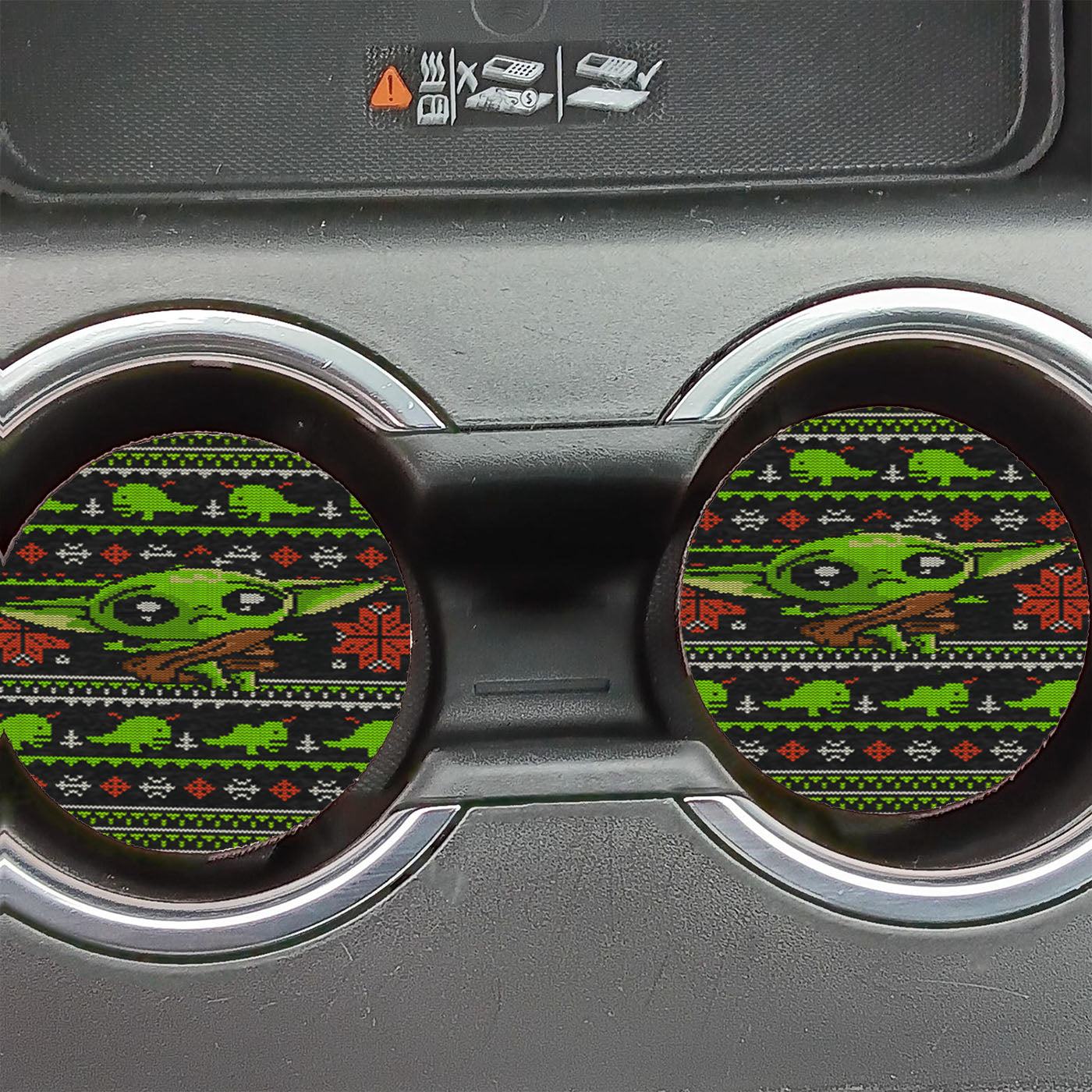 New Baby Yoda Stitch 8Bit Sweater Car Coasters