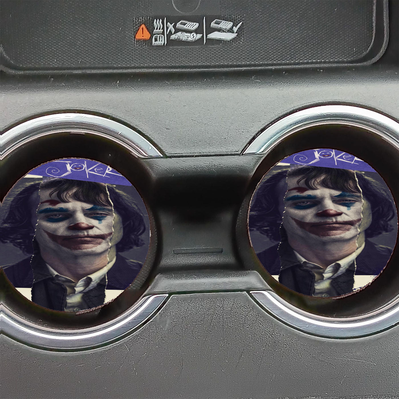 New Joker Face Fake Smile Crazy Car Coasters