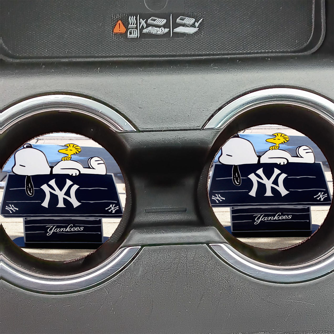 New York Yankees Logos And Uniforms Snoopy Car Coasters