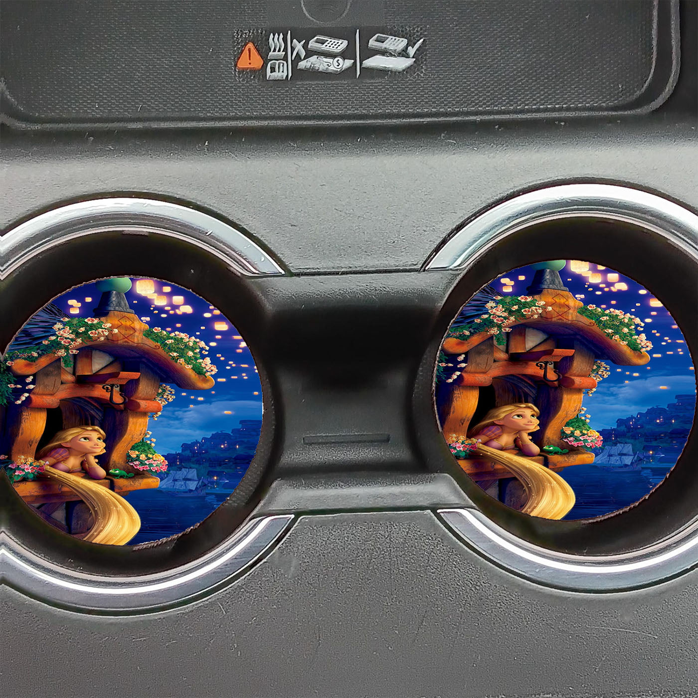Night Evening Tangled Rapunzel Car Coasters