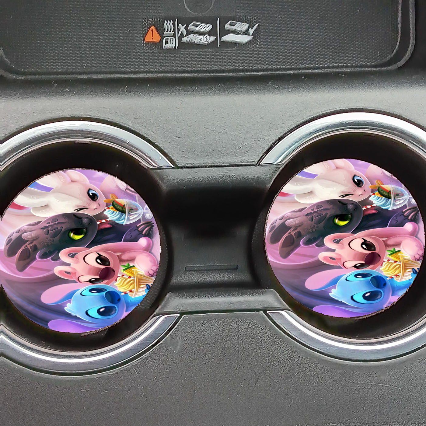 Night Fury Light Fury Stitch Angel Cute Lovely Car Coasters