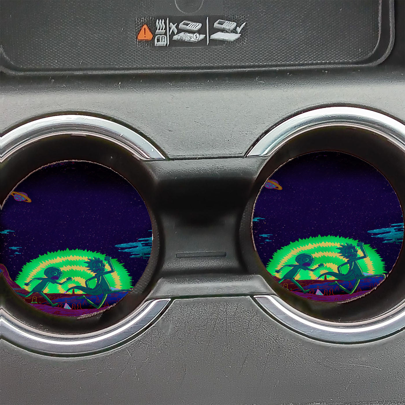 Night Running Rick N Morty Car Coasters