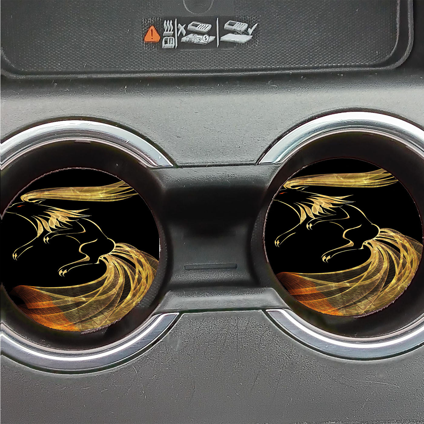 Ninetales Pokemon Line Art On Black Car Coasters