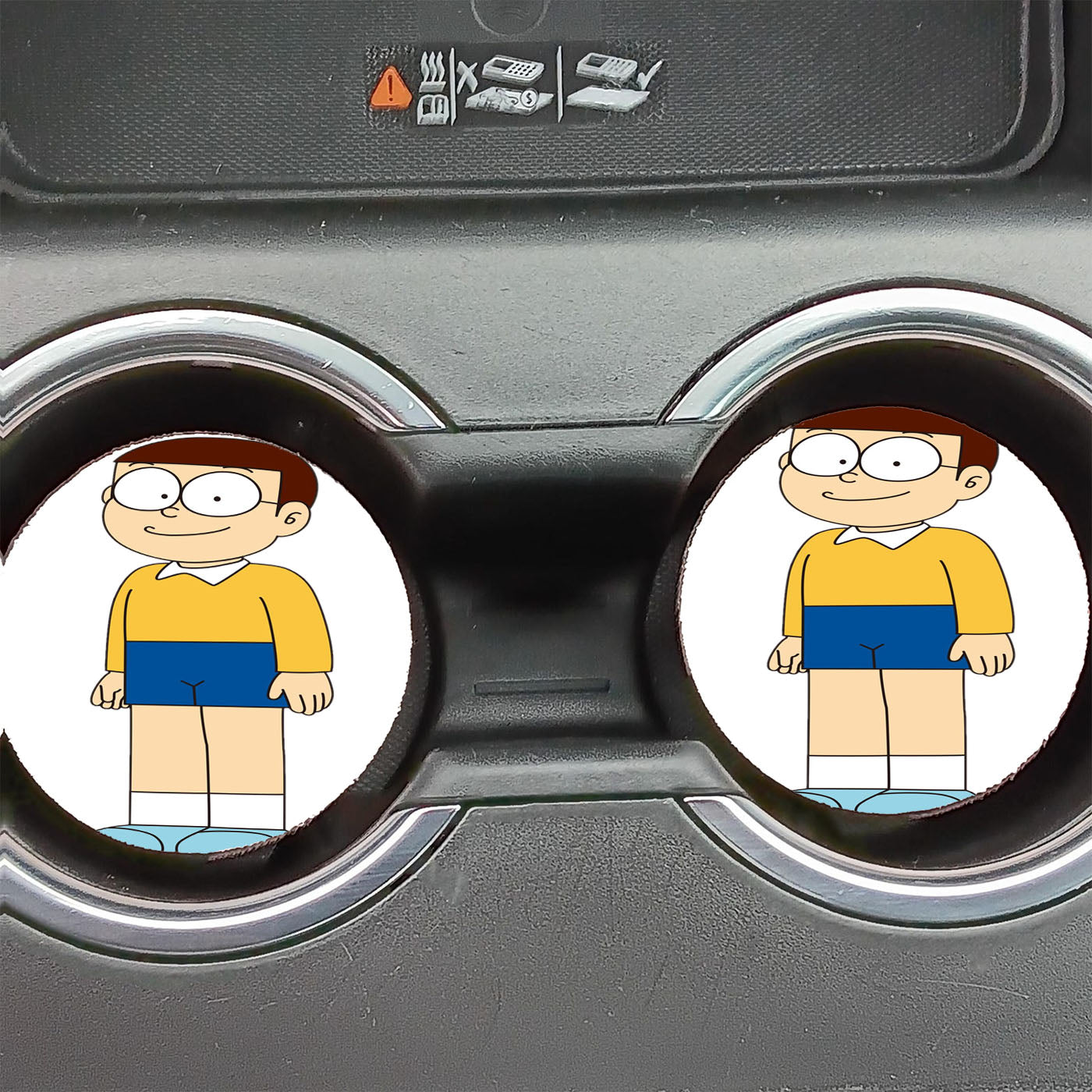 Nobita Doraemon Poses Brown Hair Style Car Coasters