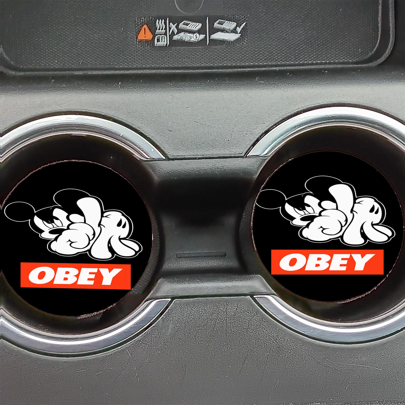 Obey Mickey Mouse Car Coasters